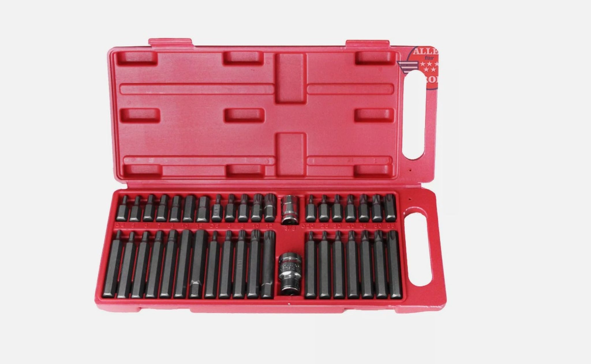 Silver Bohrer- und Bitset Bitsatz Bitset Steckschlüssel Bit-Box Torx Bithalter 40tlg, 40-St.