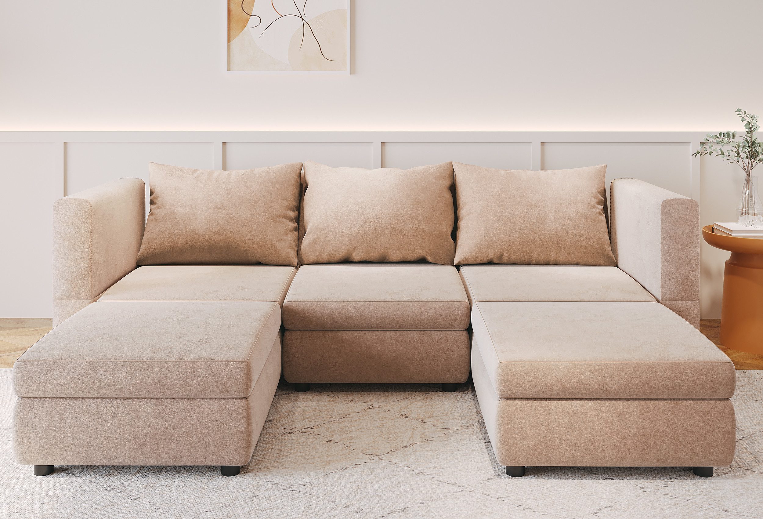 GUNJI Ecksofa Ecksofa mit Stauraum Armlehnen günstig online kaufen