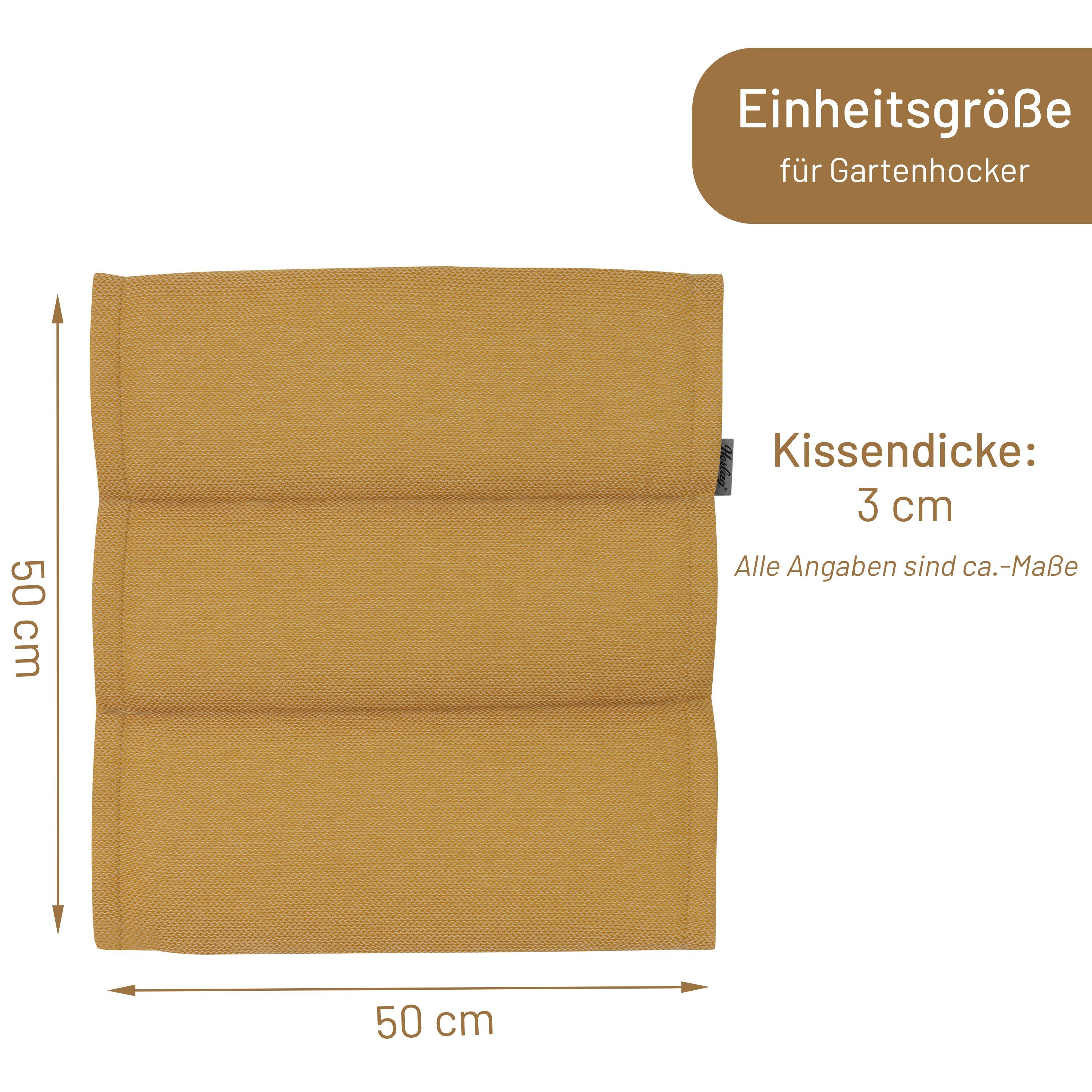 Herlag Hockerauflage Linnea Stuhlauflage, 50x50x3cm leichtes Kissen edles Strukturgewebe