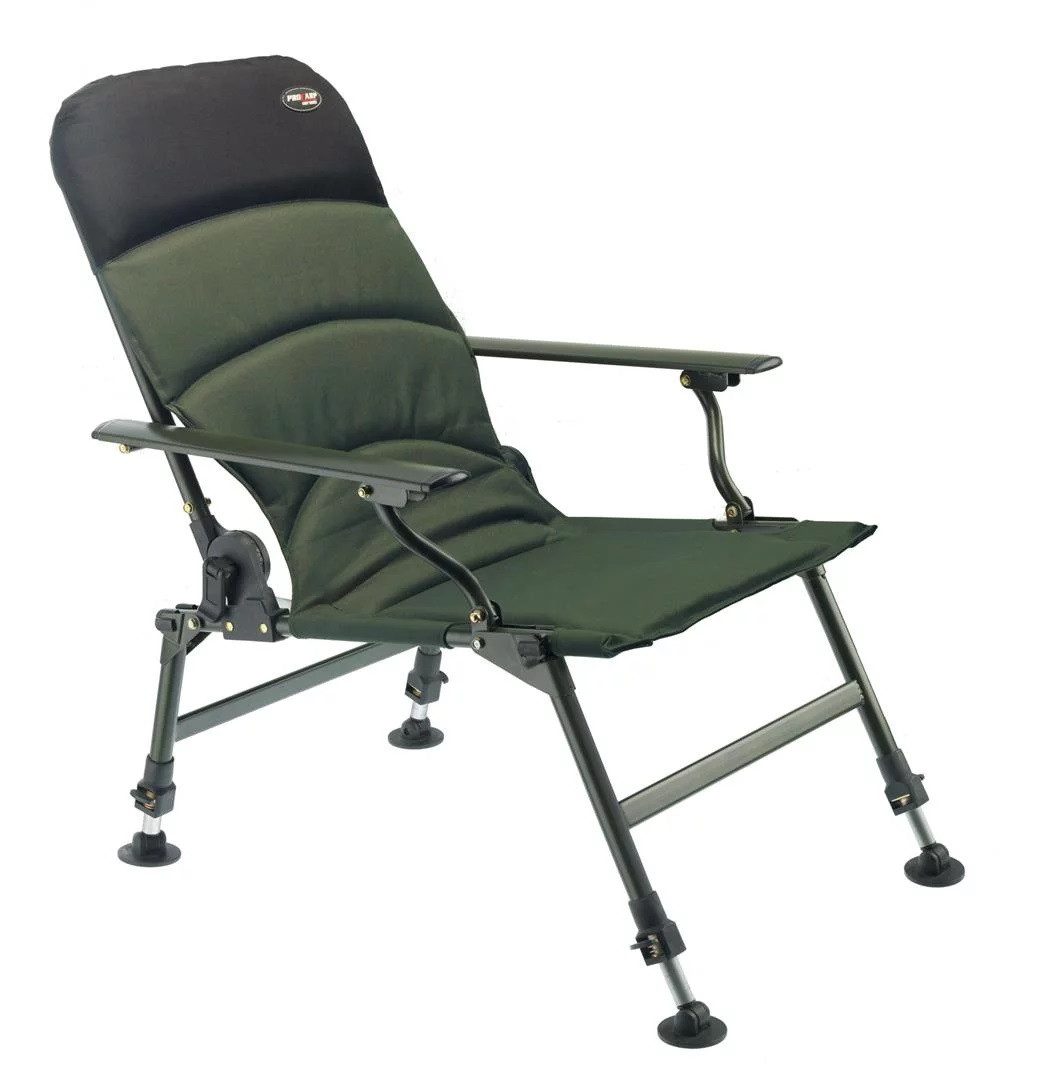 Angelstuhl PRO CARP Karpfenstuhl mit Armlehnen Modell 7100 Camping