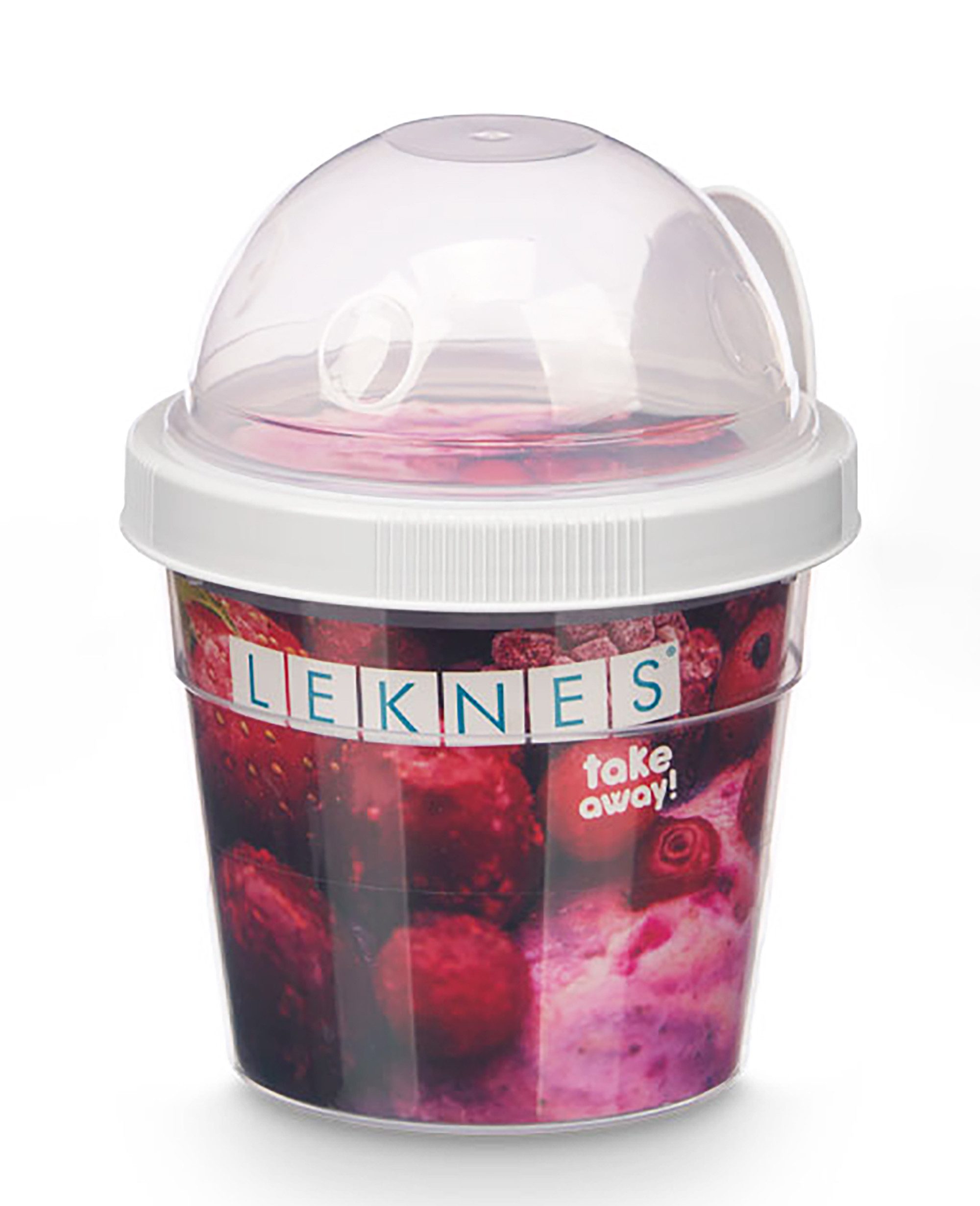 Leknes Müslibox MÜSLIBECHER + Löffel Deckel 500ml Müsli Früchtebecher 80 (Grau), Lunchbox to go Joghurtbecher Becher Yoghurt Obst