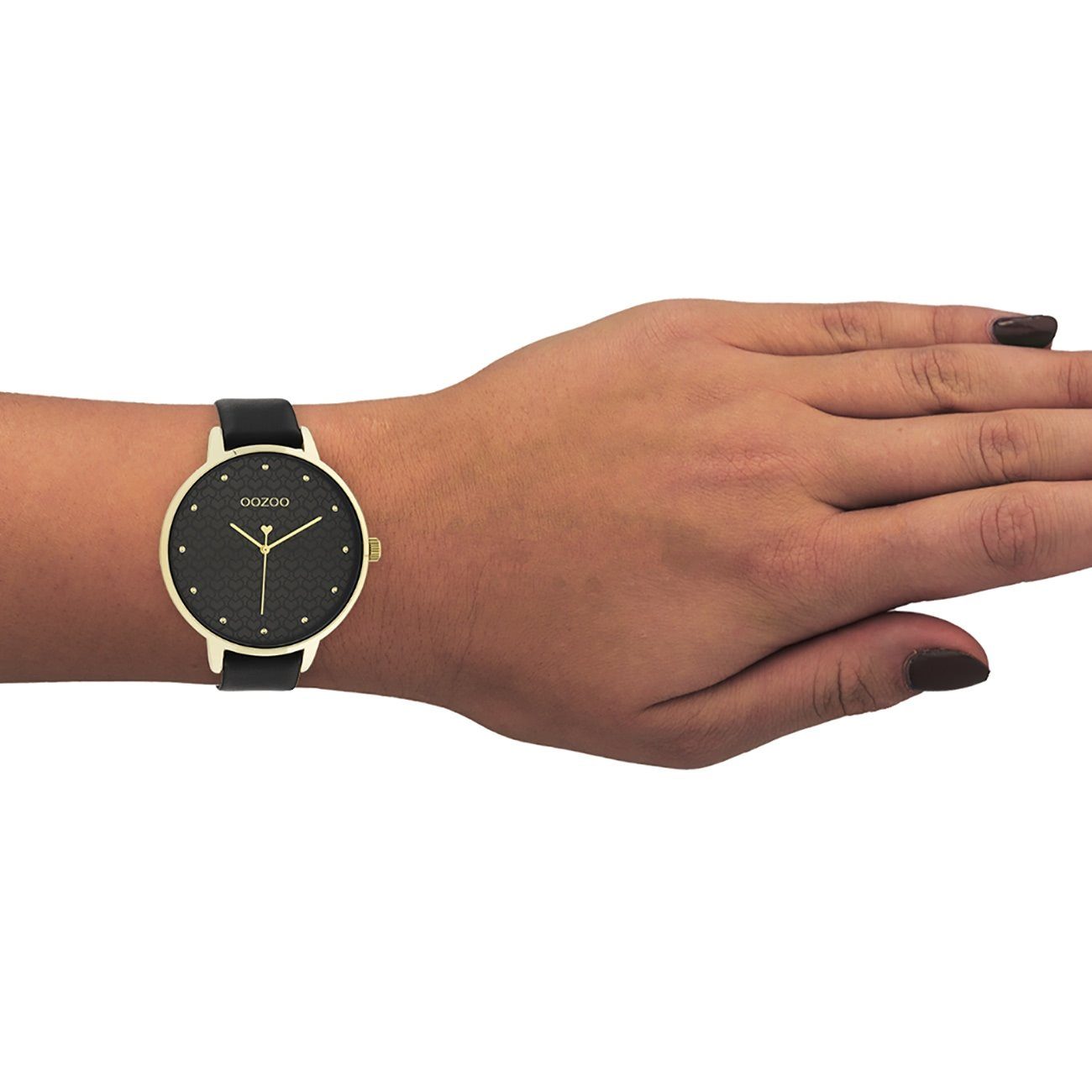 OOZOO extra Lederarmband, Damen Oozoo groß 48mm) Timepieces, Armbanduhr Fashion-Style Damenuhr Quarzuhr rund, (ca.