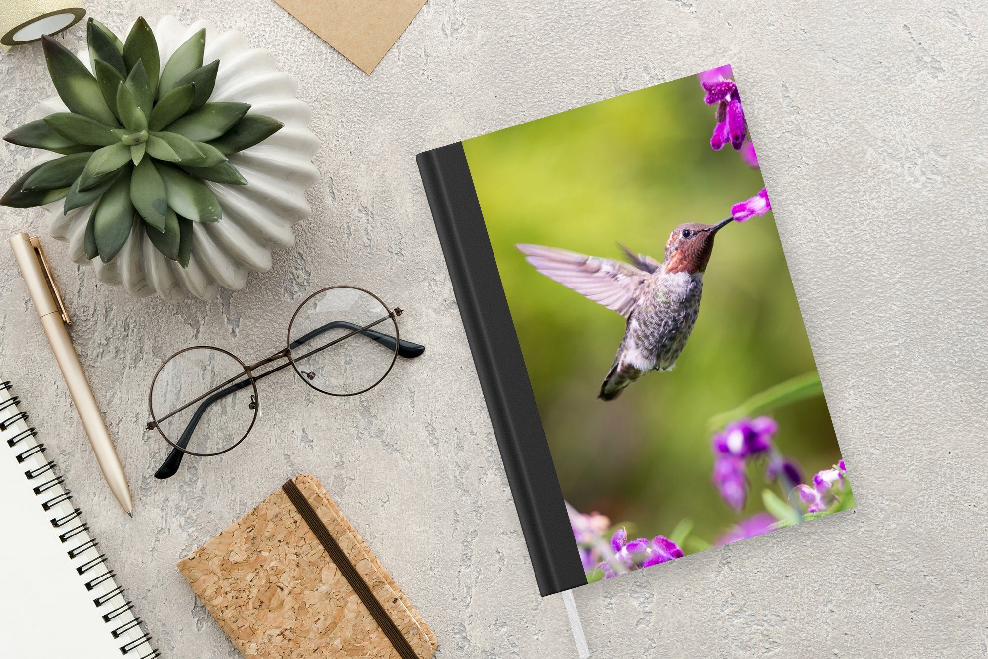 Vogel Journal, - Seiten, Natur, - Kolibri Merkzettel, Notizbuch Haushaltsbuch A5, Tagebuch, Notizheft, 98 MuchoWow
