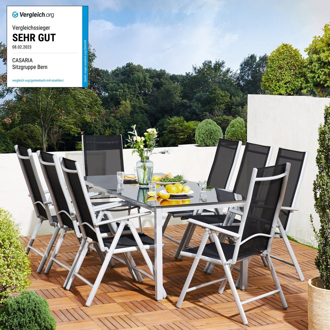 Casaria Garten-Essgruppe Bern, (9-tlg), Aluminium 5mm günstig online kaufen