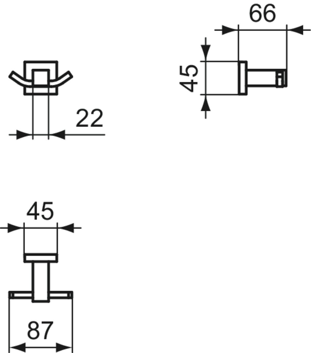 Ideal Standard Handtuchhaken IOM SQUARE, Verdeckte Befestigung und einfache Montage