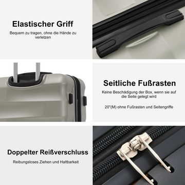 Flieks Hartschalen-Trolley, 4 Rollen, Hartschalenkoffer Handgepäck-Trolley Reisekoffer, mit Erweiterung