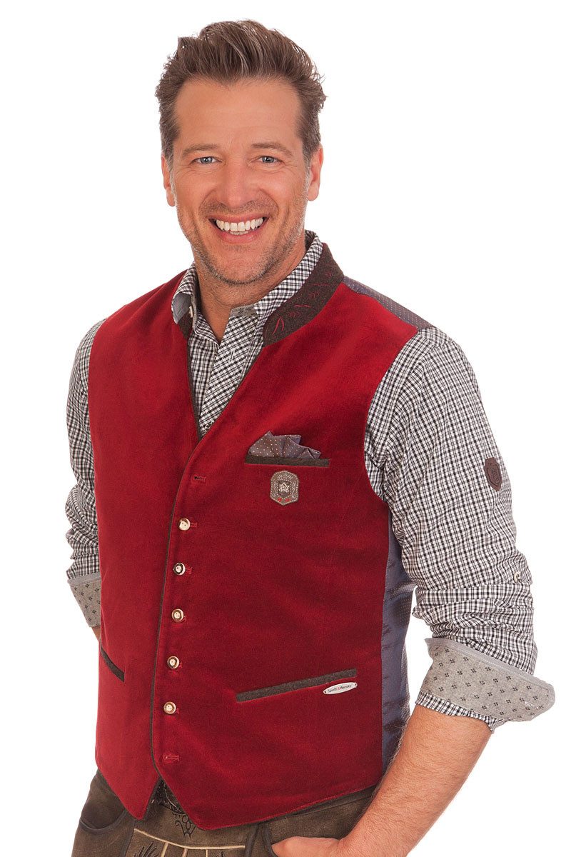 Spieth & Wensky Trachtenweste Trachtenweste - ACHILL - rot, dunkelblau