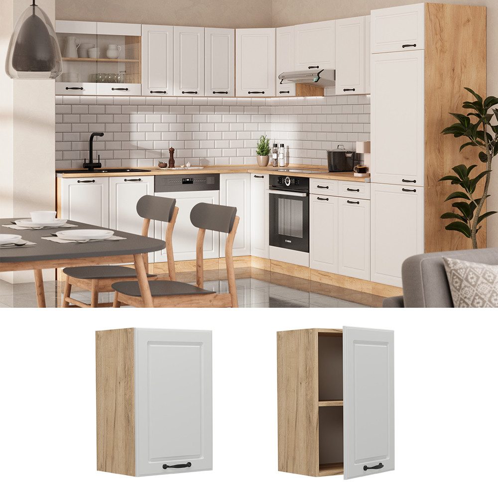 Vicco Hängeschrank R-Line, Weiß Landhaus/Goldkraft Eiche, günstig online kaufen