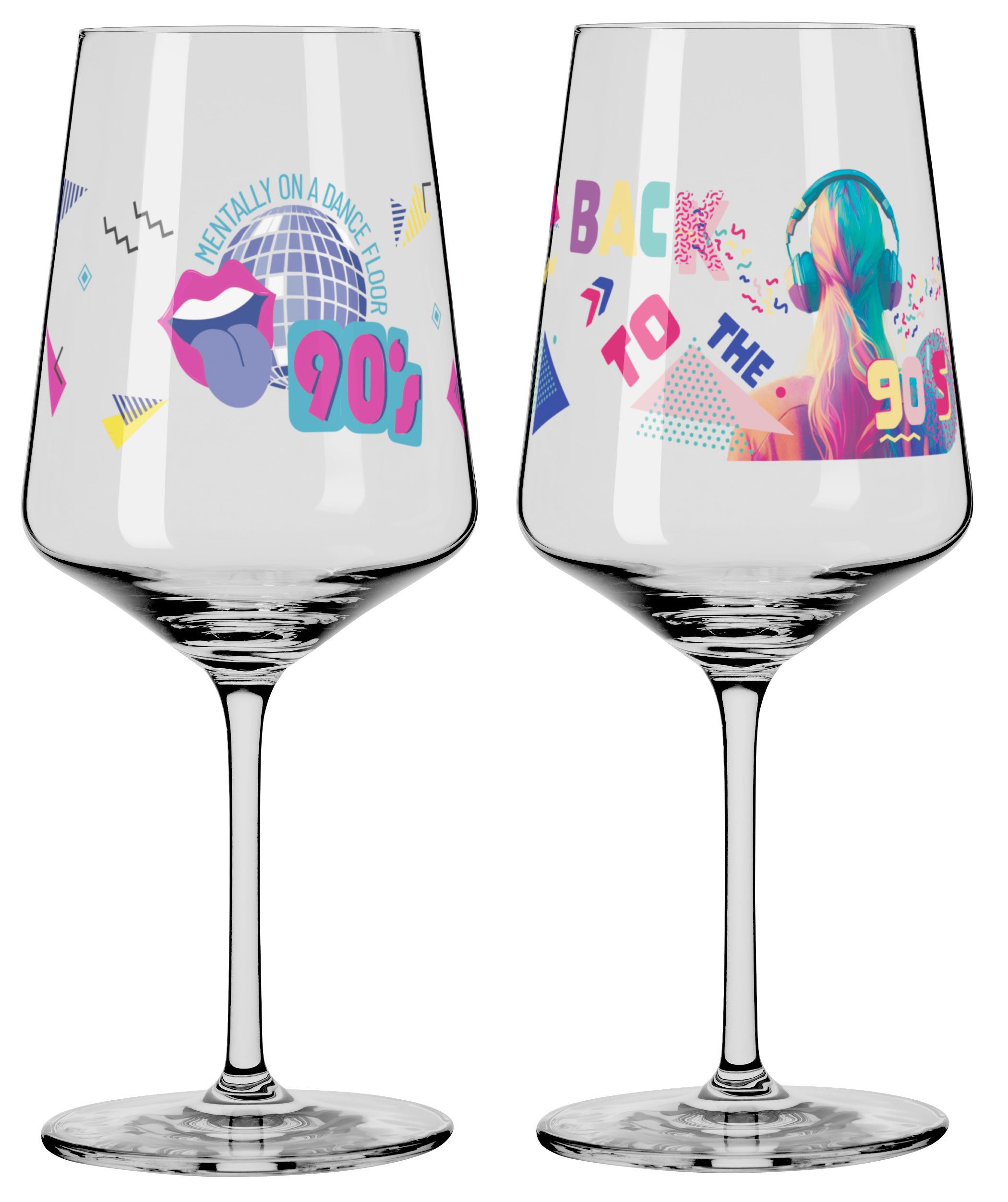 Dekomiro Weinglas RITZENHOFF 2er Set - 90S - COCKTAILGLäser mit Glastuch, 2-tlg., Glas, 2-teilig