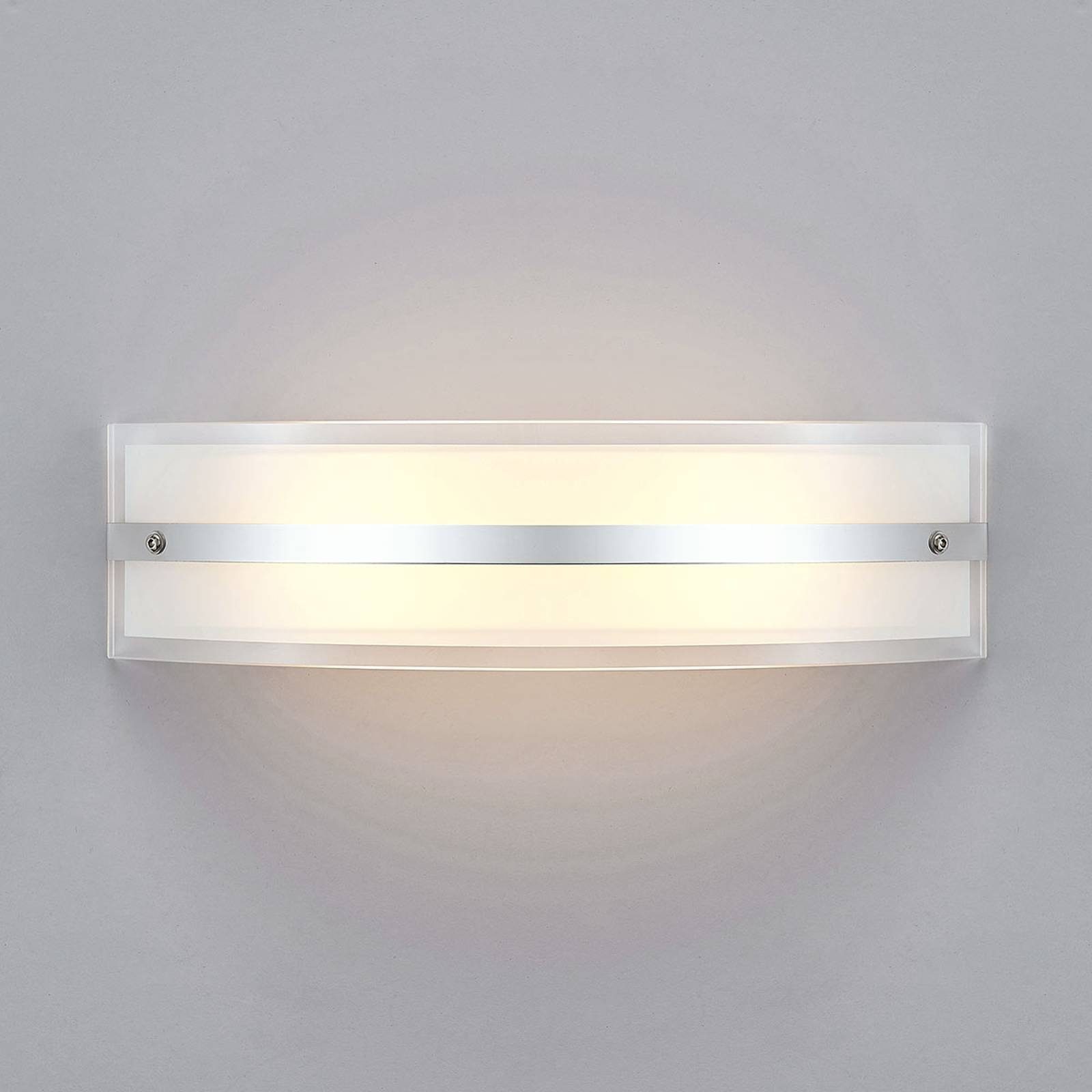 gefrostetes weiß, LED-Leuchtmittel flammig, fest Lindby Metall, inkl. Wandleuchte Modern, Glas, warmweiß, Zinka, 2 LED verbaut, chrom,