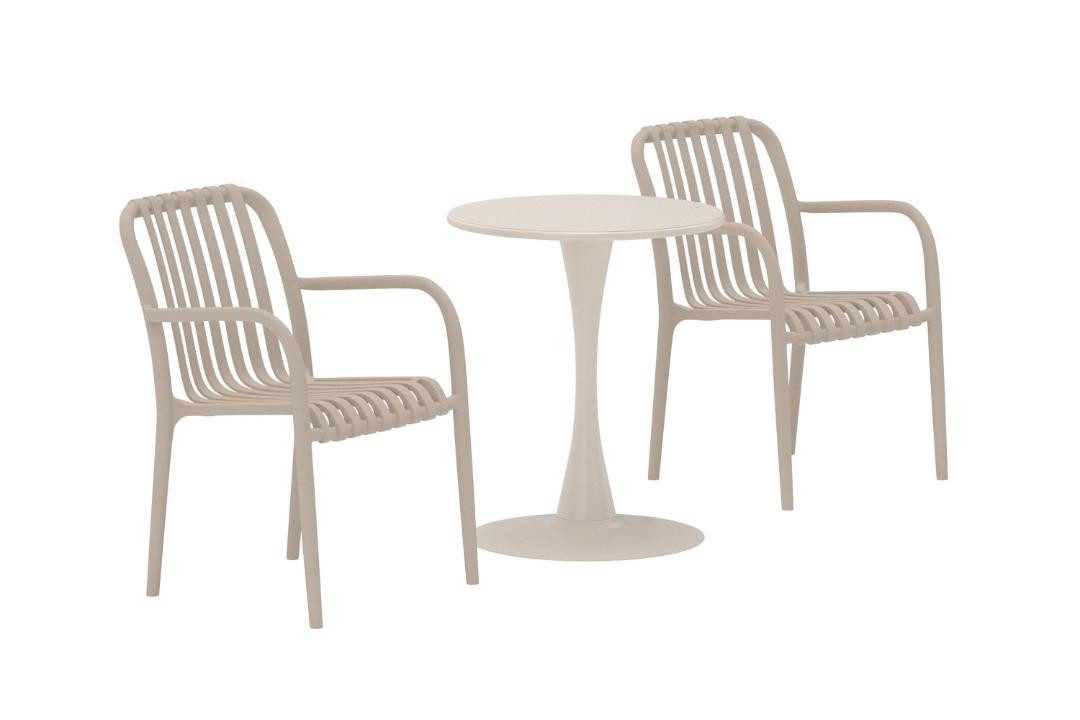 Venture Home Bistrotisch Limnos Cafeset beige. (3-St)