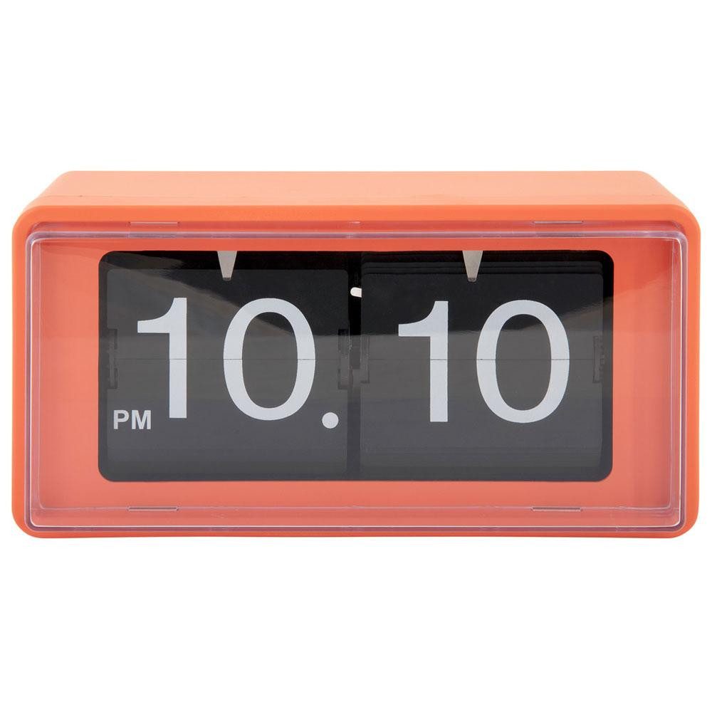 Karlsson Uhr Wanduhr oder Tischuhr Retro Boxed Flip Bright Orange günstig online kaufen