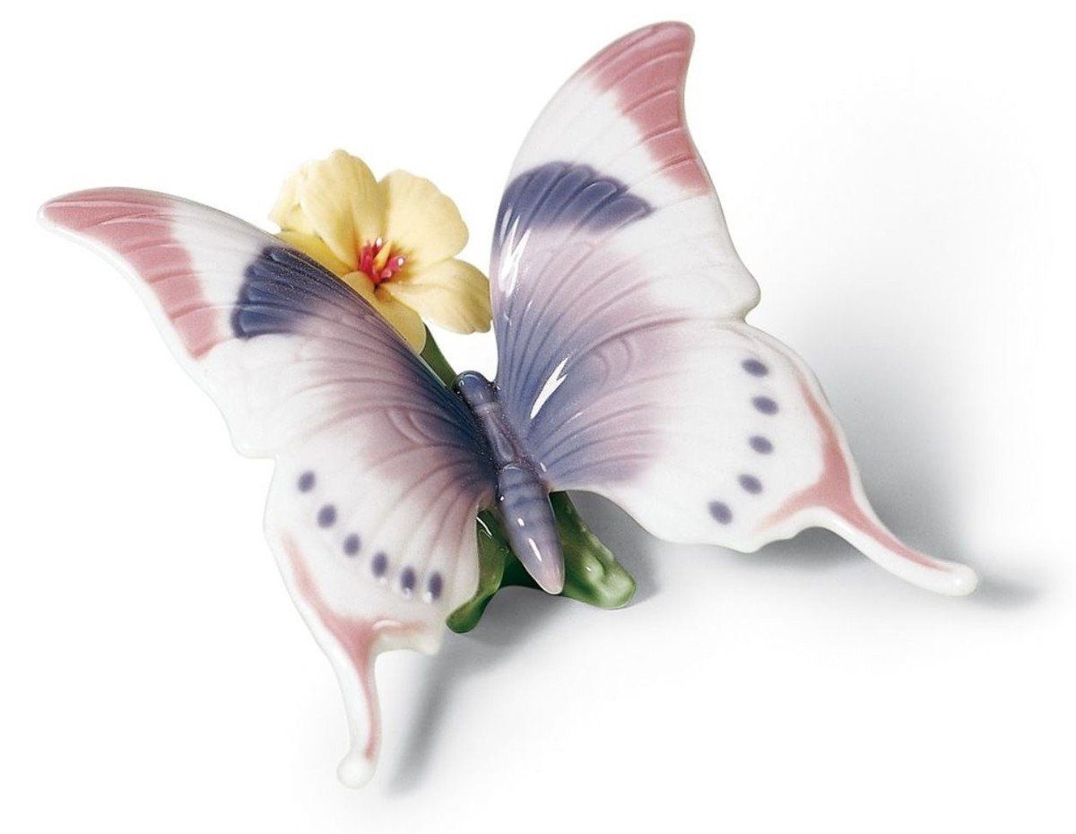 Casa Padrino Dekofigur Casa Padrino Luxus Porzellan Schmetterlingsfigur / Skulptur Mehrfarbig 11 x H. 6 cm - Luxus Qualität