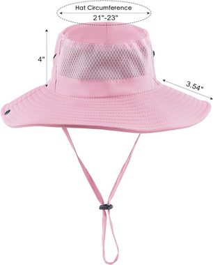 GOOLOO Sonnenhut Sonnenschut Hut Outdoor UV Schutz rosa (Sommerhut Breite Krempe Outdoor, 1-St., 1-st) UV Schutz Sonnenschutz atmungsaktivem