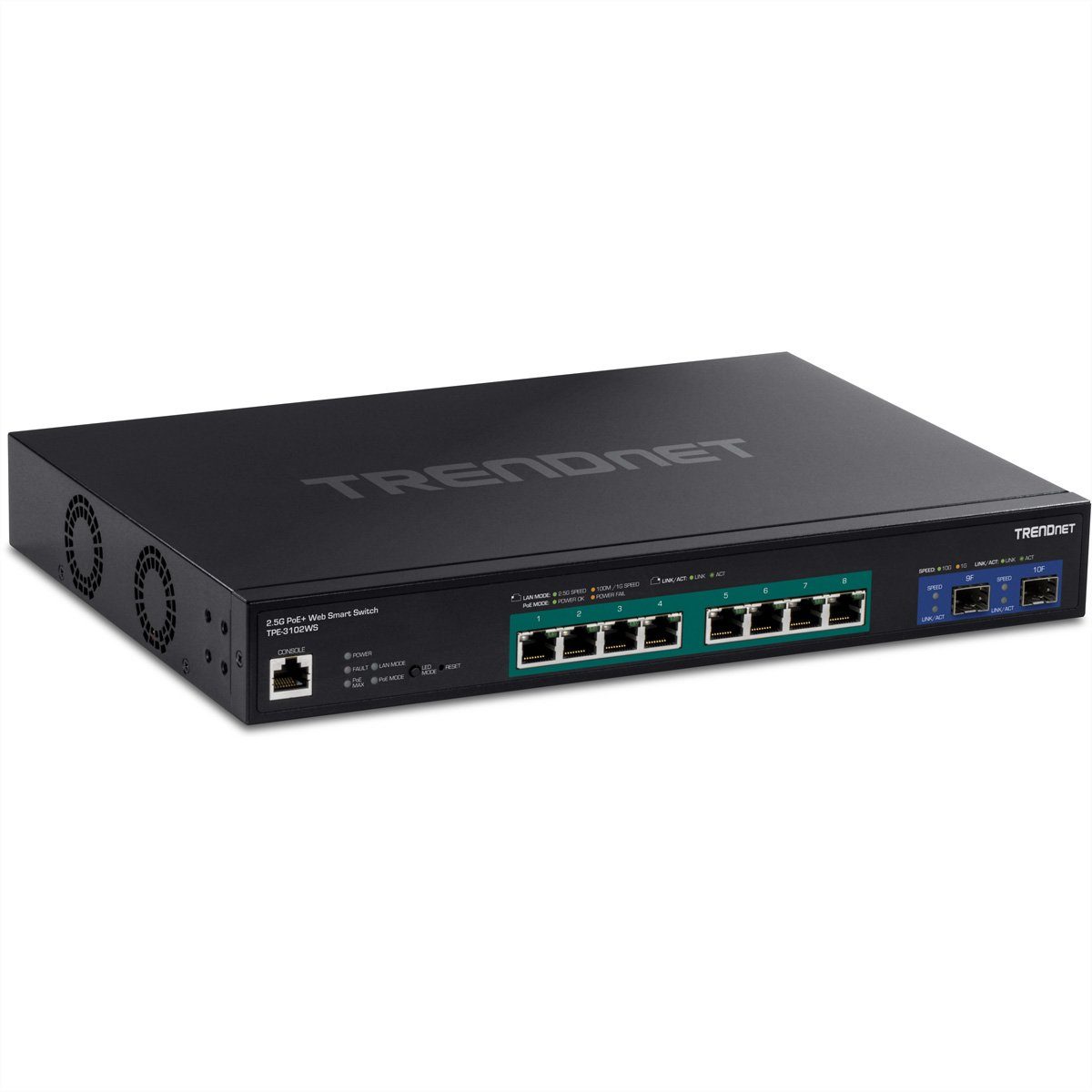 SFP+ 2.5G (Web 10-Port Slots) Netzwerk-Switch Trendnet 10G Switch mit TPE-3102WS PoE+ Smart