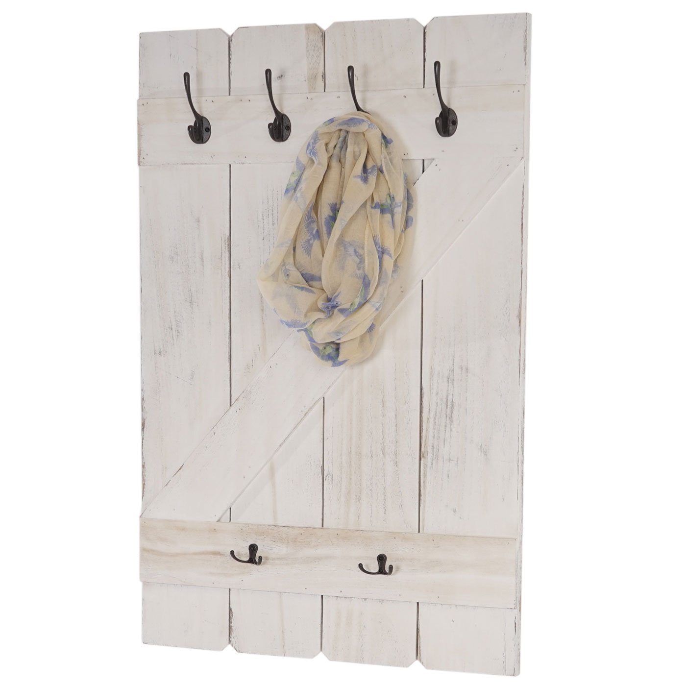 BERLINLODGE® Wandgarderobe Garderobe Garderobenpaneel HxBxT 91x60x10cm 6 Ha günstig online kaufen