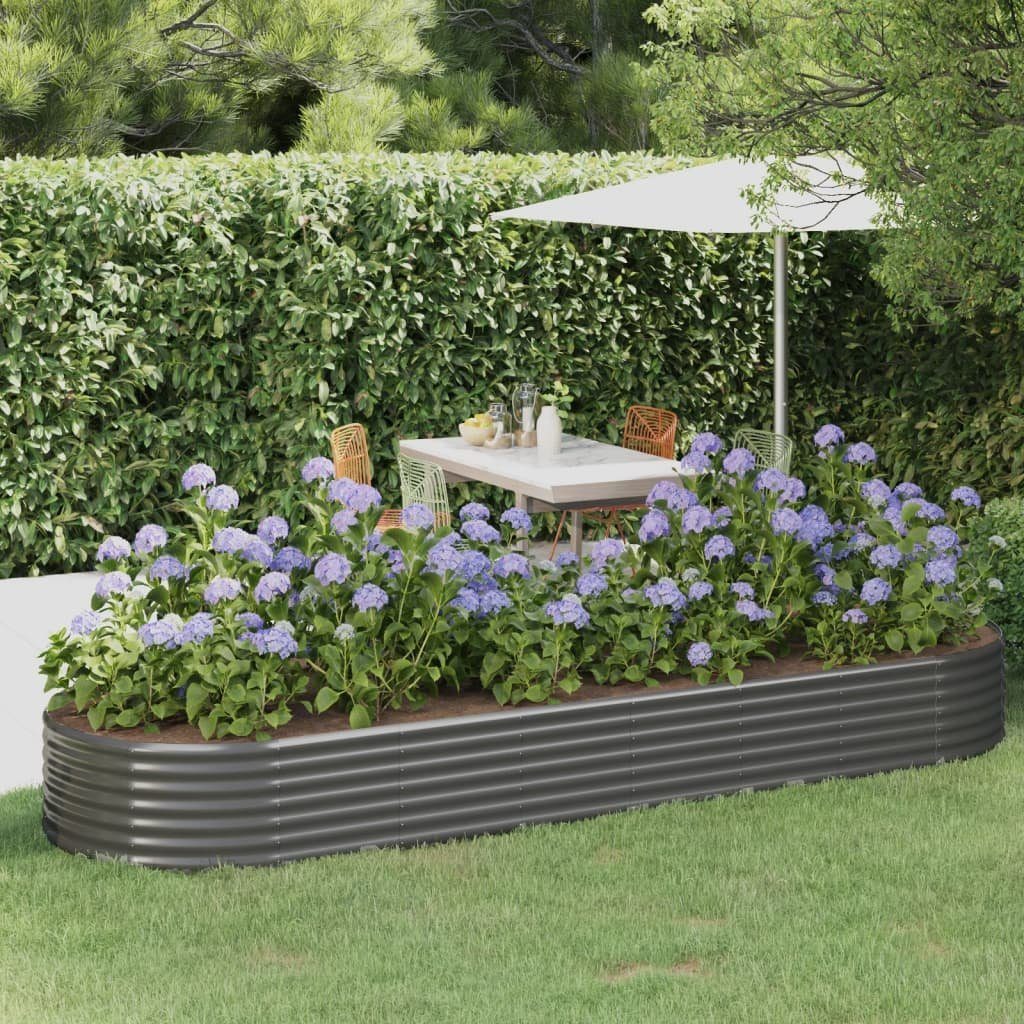 vidaXL Hochbeet Hochbeet Verzinkter Stahl 322x100x36 cm Grau (1 St)