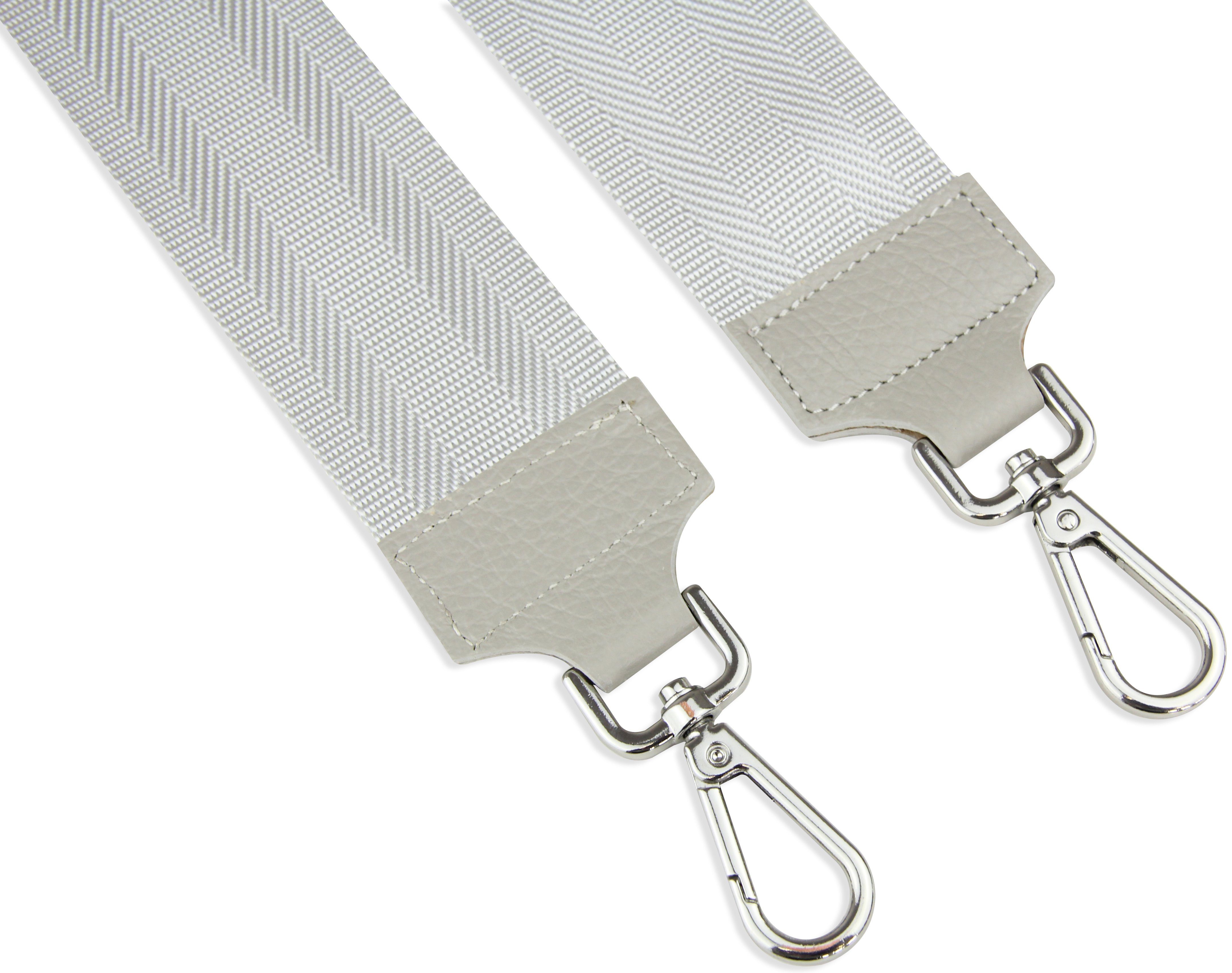 IN breiter Grau Gurt, ITALY, verstellbarer Schulterriemen für 5cm MADE Schultergurt Muster: Einfarbig Frentree Taschen,