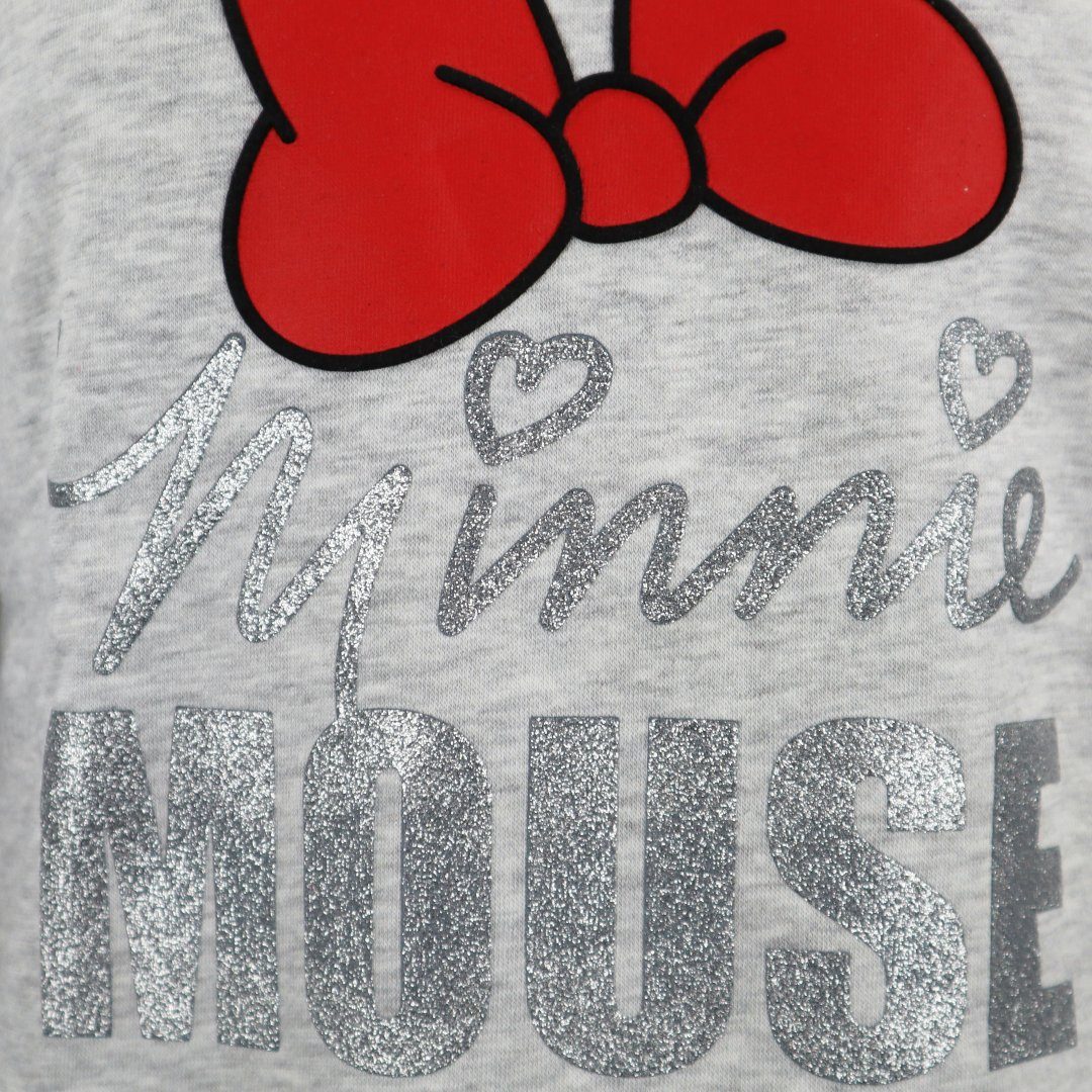 Maus Pulli Kinder Minnie Gr. Disney Sweater Disney 128 Mädchen Grau bis 98 Pullover