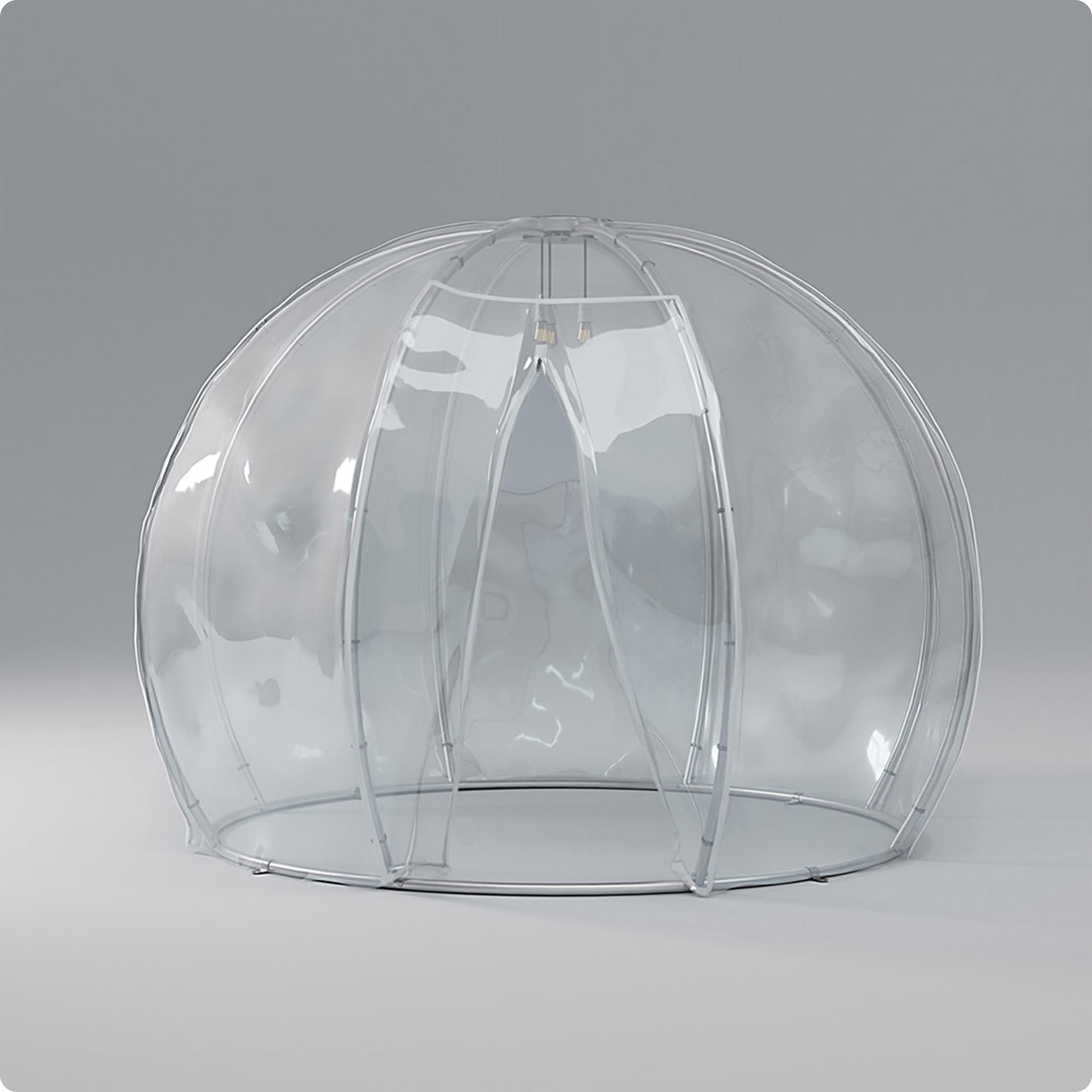 astreea Pavillon Igloo mit wetterfestem, transparentem Überzug aus PVC, (inkl. elektrisches Leuchtsystem (4W Vintage Lampen), wasserdicht und beständig bei starkem Regen, Wind und Schnee