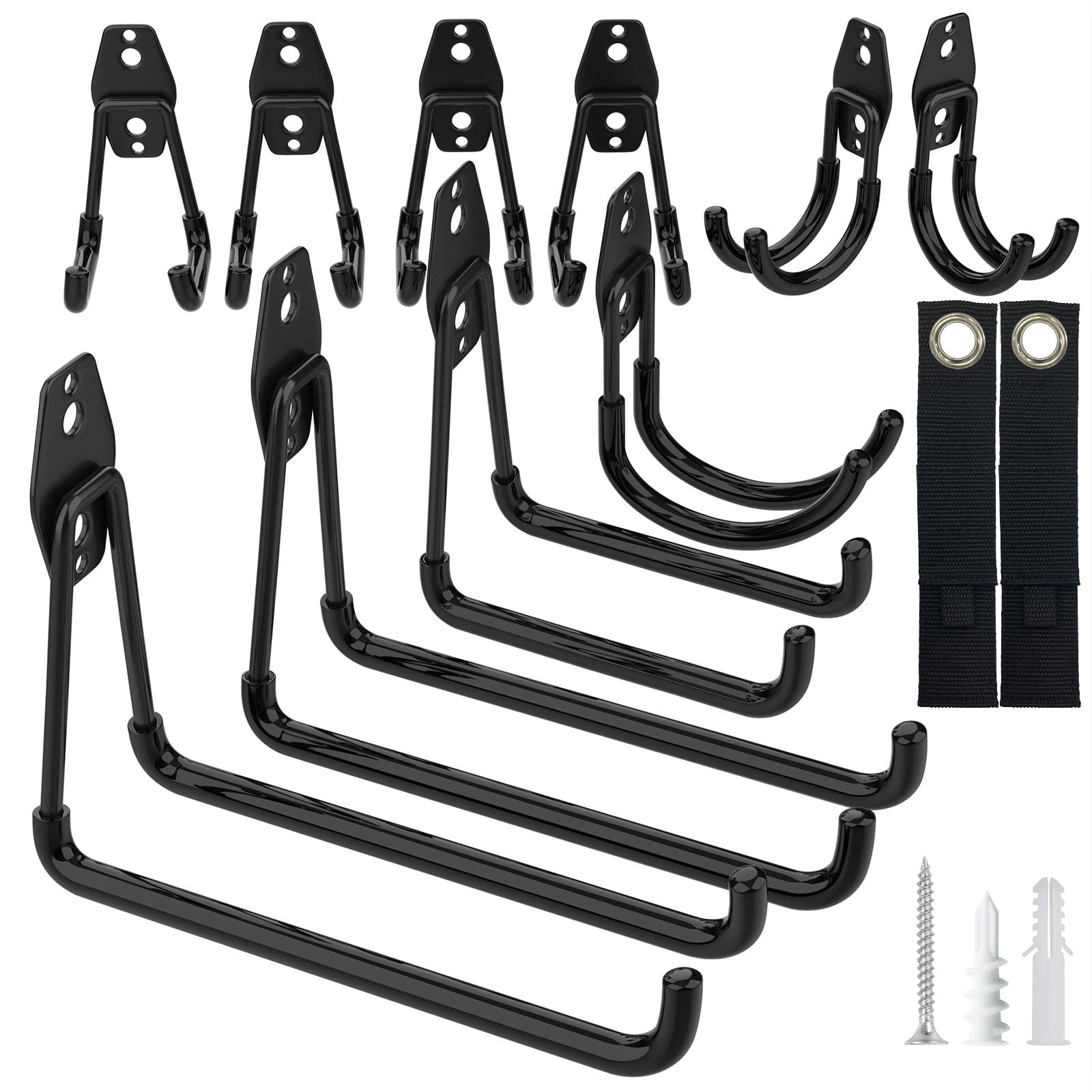Wandhaken Fahrrad Wandhalterung 12er Set Wandhaken für Garage – Doppelte-Haken