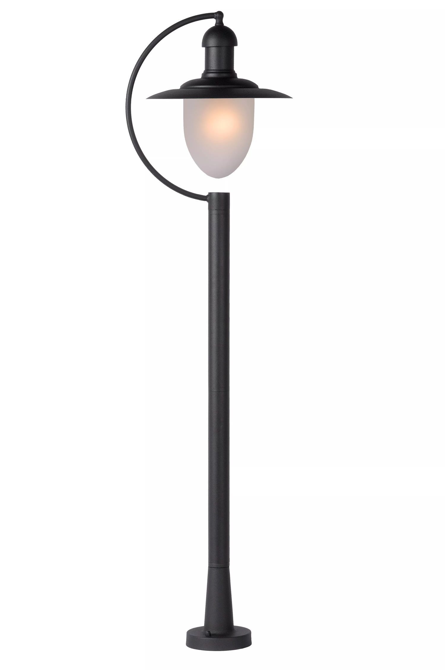 Licht-Erlebnisse Außen-Stehlampe SOLU, ohne Leuchtmittel, Glas Metall E27 IP44 110 cm Schwarz Weiß Vintage Design