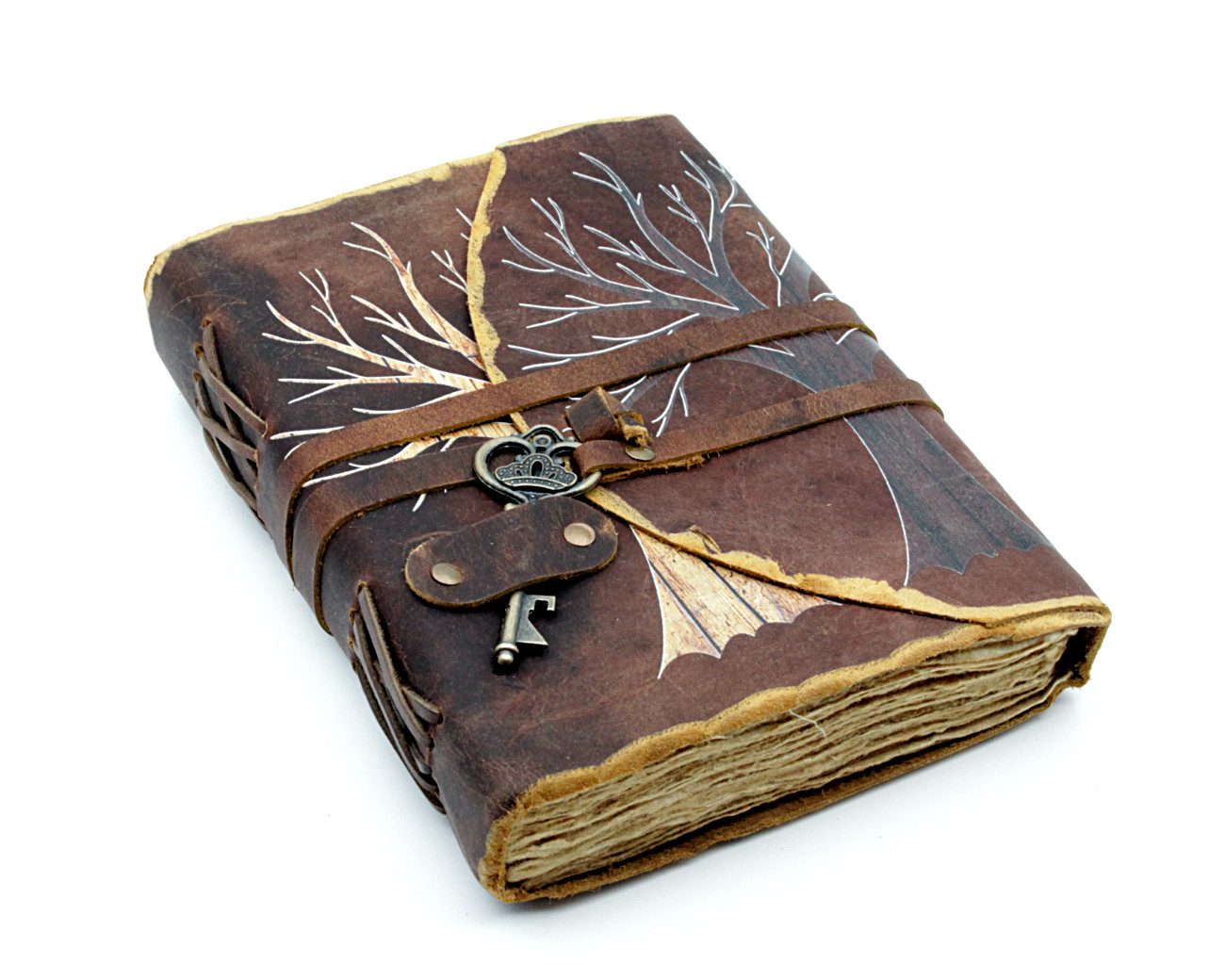 Brillibrum Tagebuch Leder Tagebuch handgefertigt Vintage Notizbuch mit Antik Papier