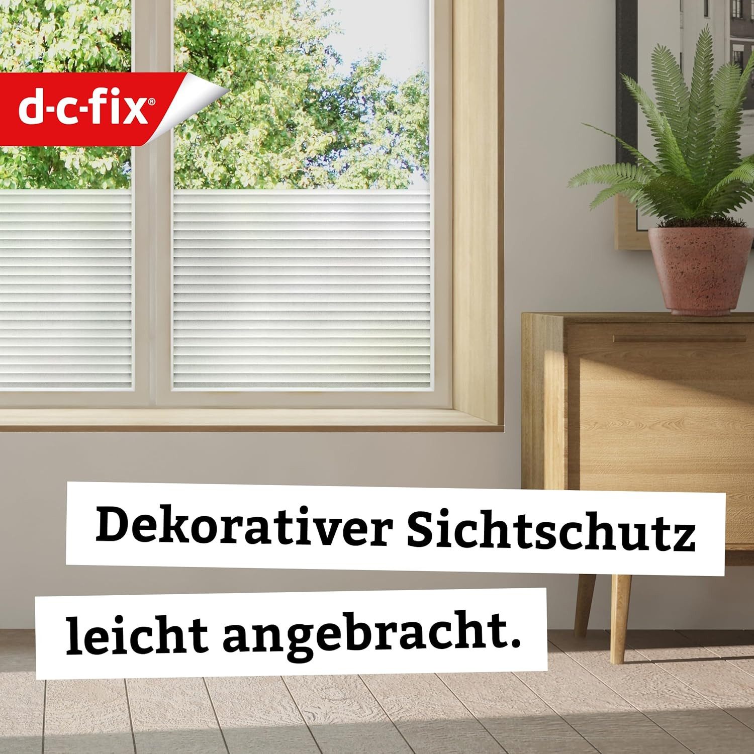d-c-fix Fensterfolie Jalousie - selbstklebende Sichtschutzfolie Deko Folie Fenster innen, Glatte Oberfläche, Selbsthaftend, zuschneidbar und rückstandslos entfe – Bild 2 von 5