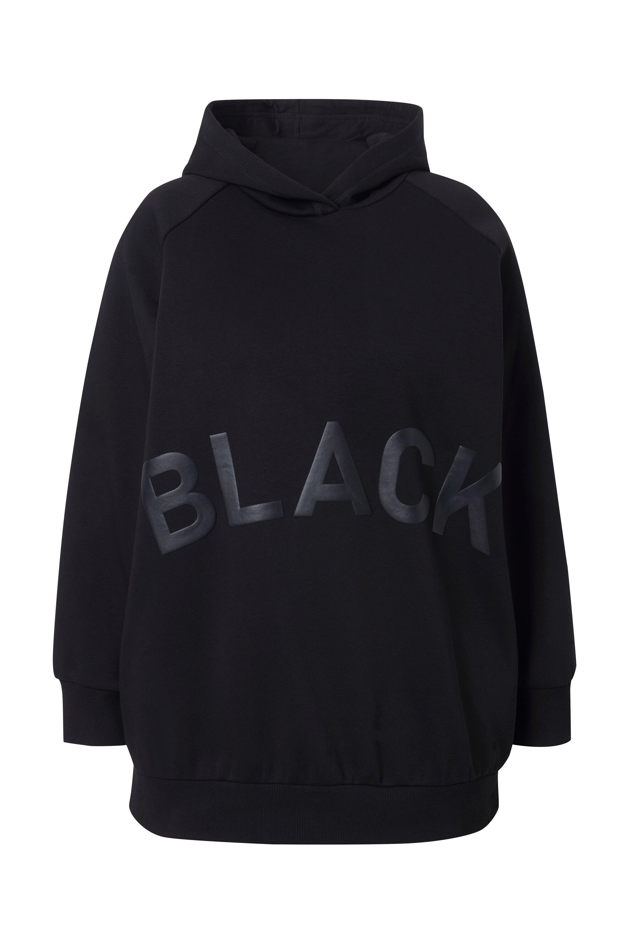 Ulla Popken Sweatshirt Hoodie Black-Schriftzug oversized günstig online kaufen