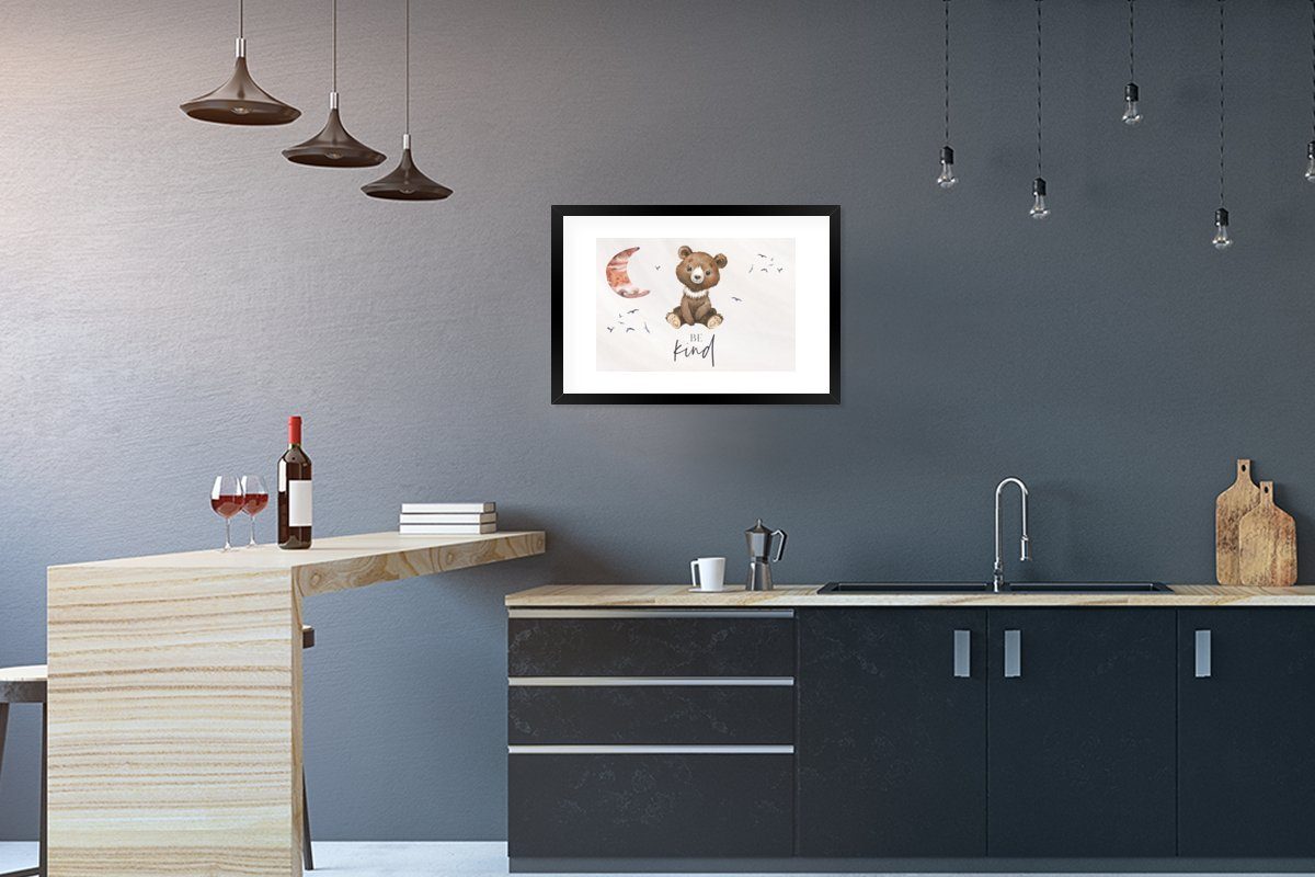 MuchoWow Poster Sprichwörter Kind sein Kinder Teddybär Aquarell