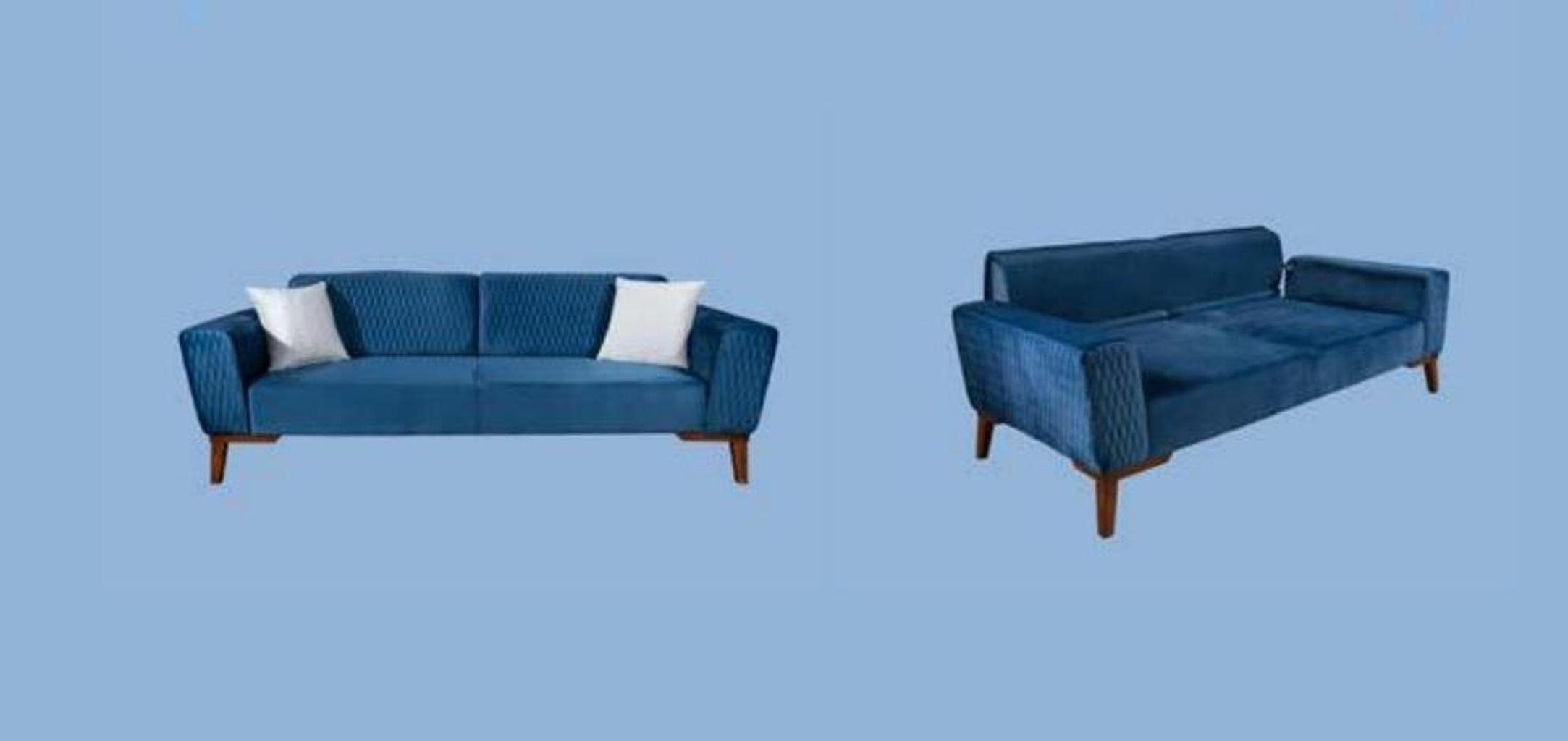 JVmoebel Stilvolles Made Sitzmöbel, in Blauer Moderner Sofa Dreisitzer Couch Europe Sofa Luxus