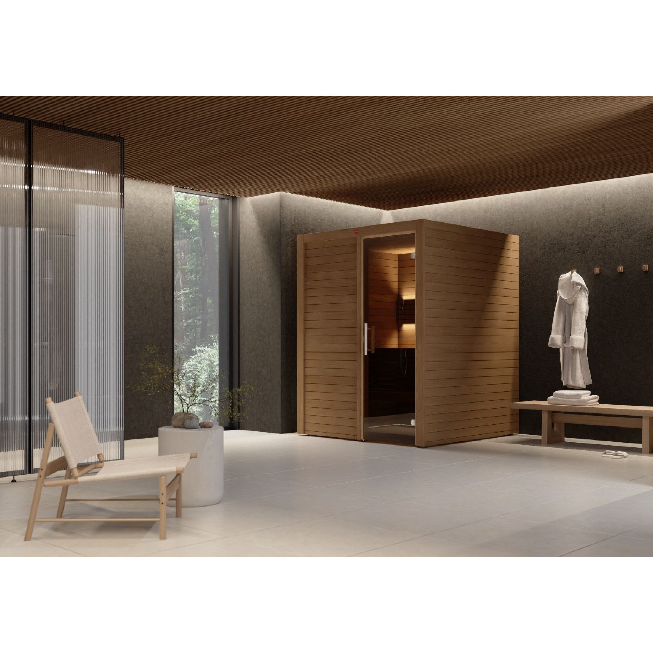 HARVIA Sauna Harvia Utu Medium Saunakabine Design-Sauna aus Thermo-Espe