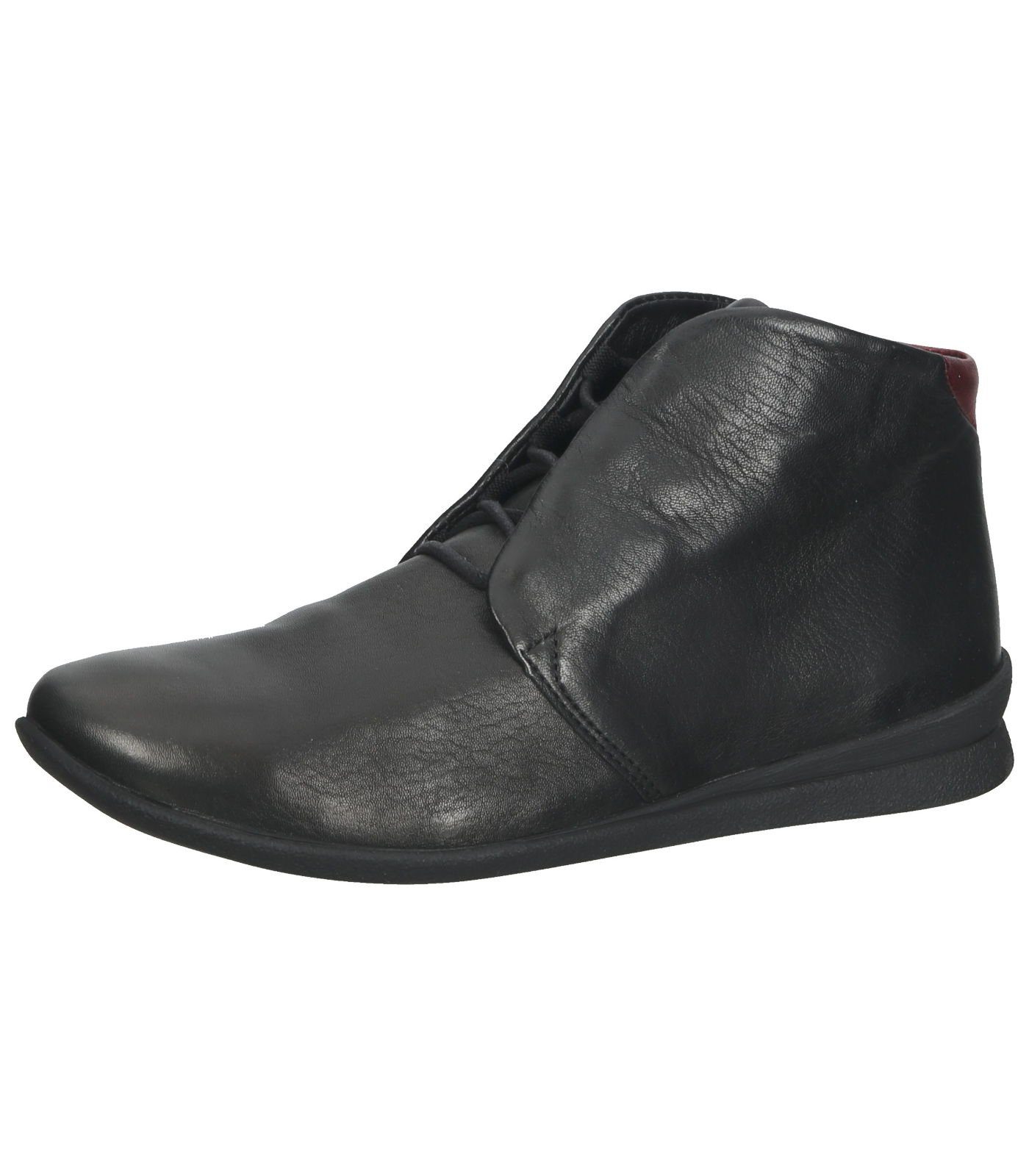 Nappaleder Schnürstiefelette Stiefelette Schwarz Think!