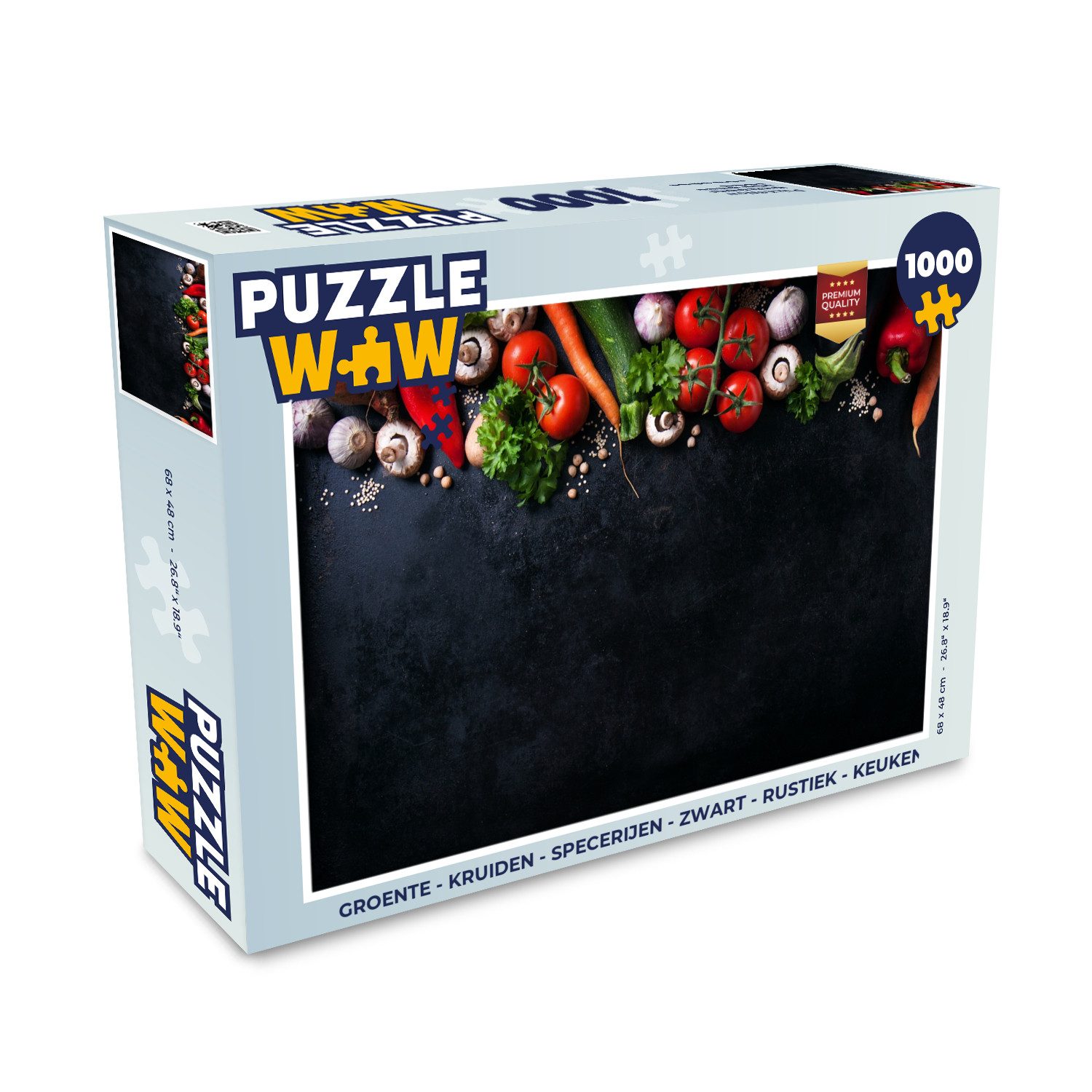 Puzzle Gemüse - Kräuter - Gewürze - Schwarz - Rustikal - Küche