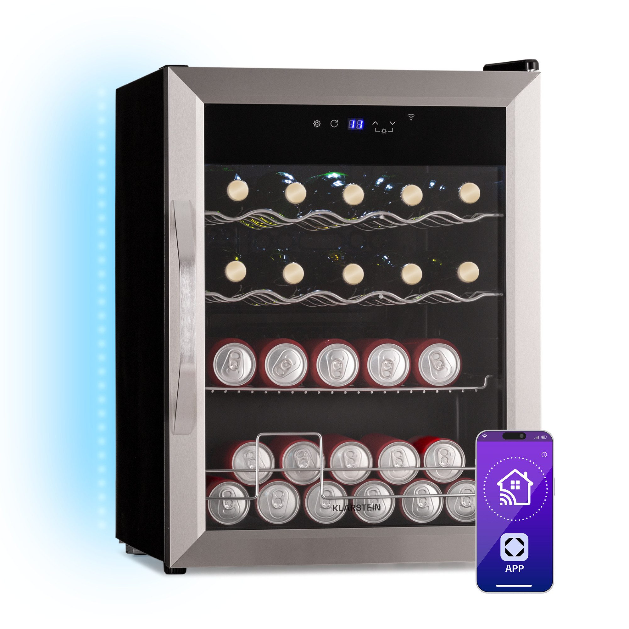 Klarstein Table Top Kühlschrank 10046570, 63.5 cm hoch, 47 cm breit, Bier Hausbar Getränkekühlschrank Hotel Mini Fridge
