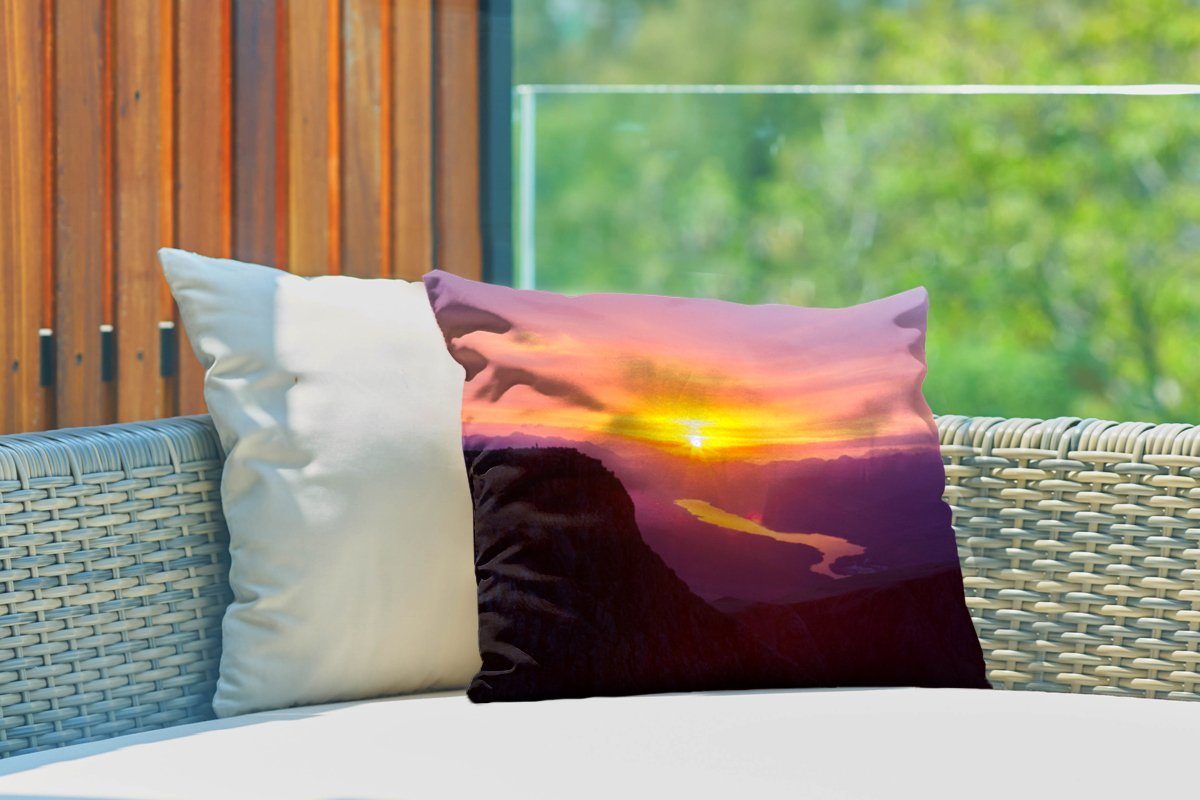Polyester, Schottland, MuchoWow in Nevis Ben Sonnenuntergang Outdoor-Dekorationskissen, Dekokissen vom Dekokissenbezug, Kissenhülle