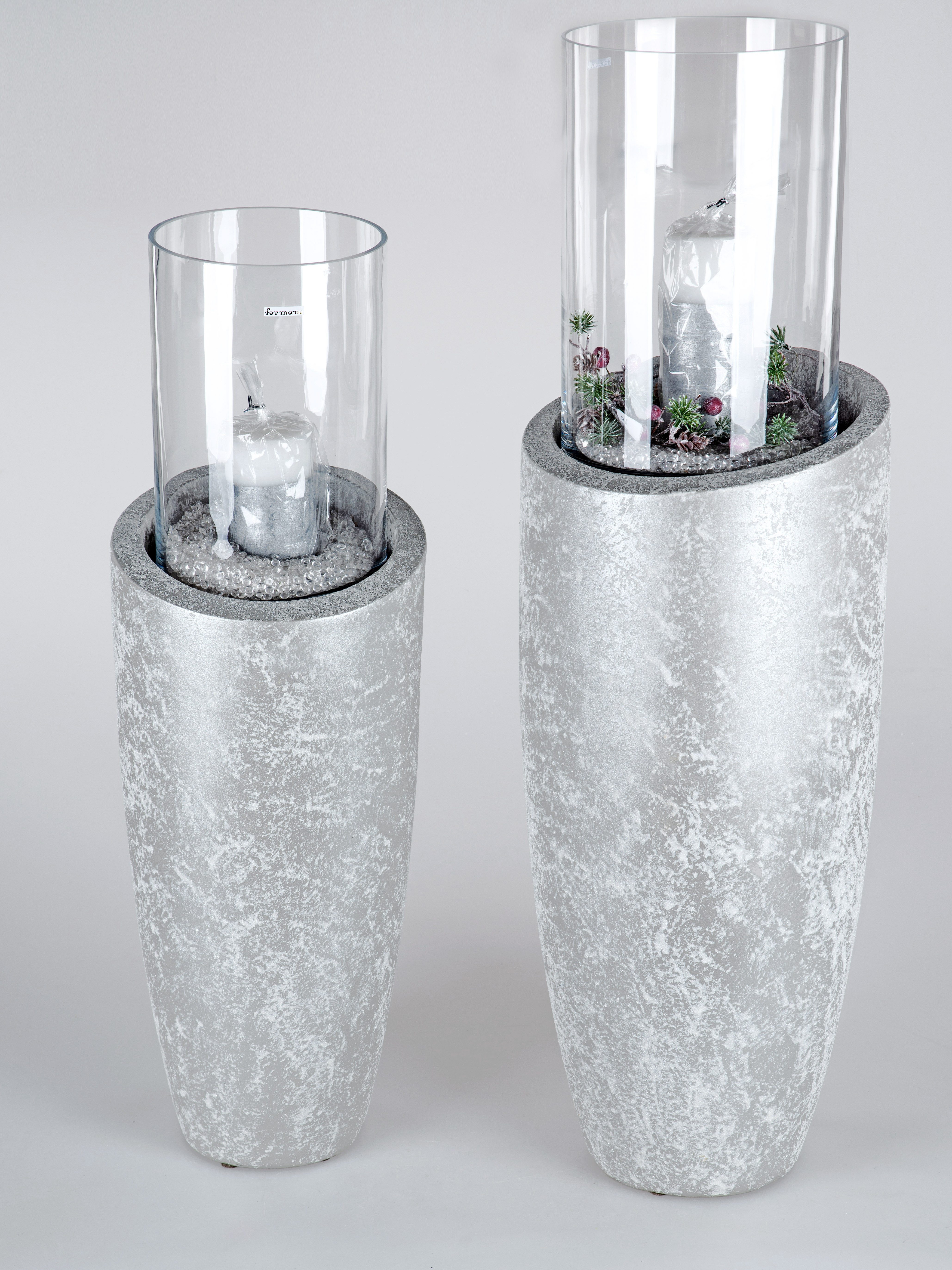 formano Windlicht Silver Ice, Farbe: Silber, Höhe: 91cm