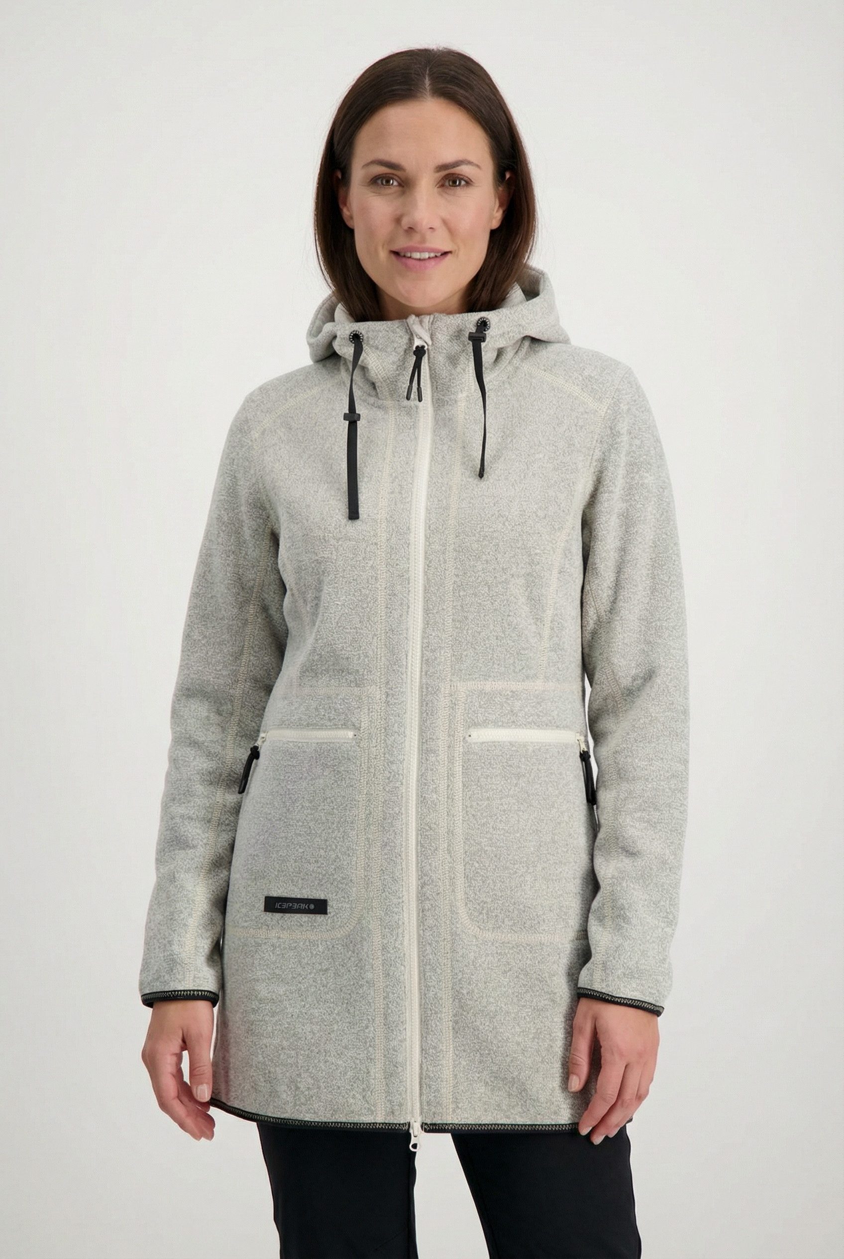 Icepeak Fleecejacke AMES sportlicher Stil, mit Kapuze und Kordelzügen