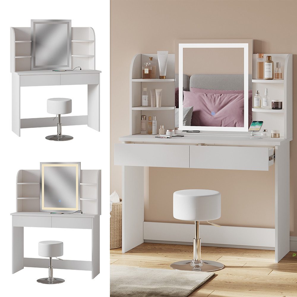 Vicco Schminktisch Charlotte, Weiß, 106 cm günstig online kaufen