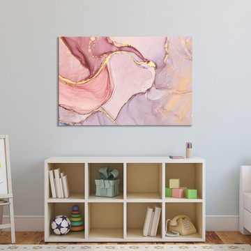 WallSpirit Leinwandbild "Marmor Goldrosa" - XXL Wandbild, Leinwandbild geeignet für alle Wohnbereiche