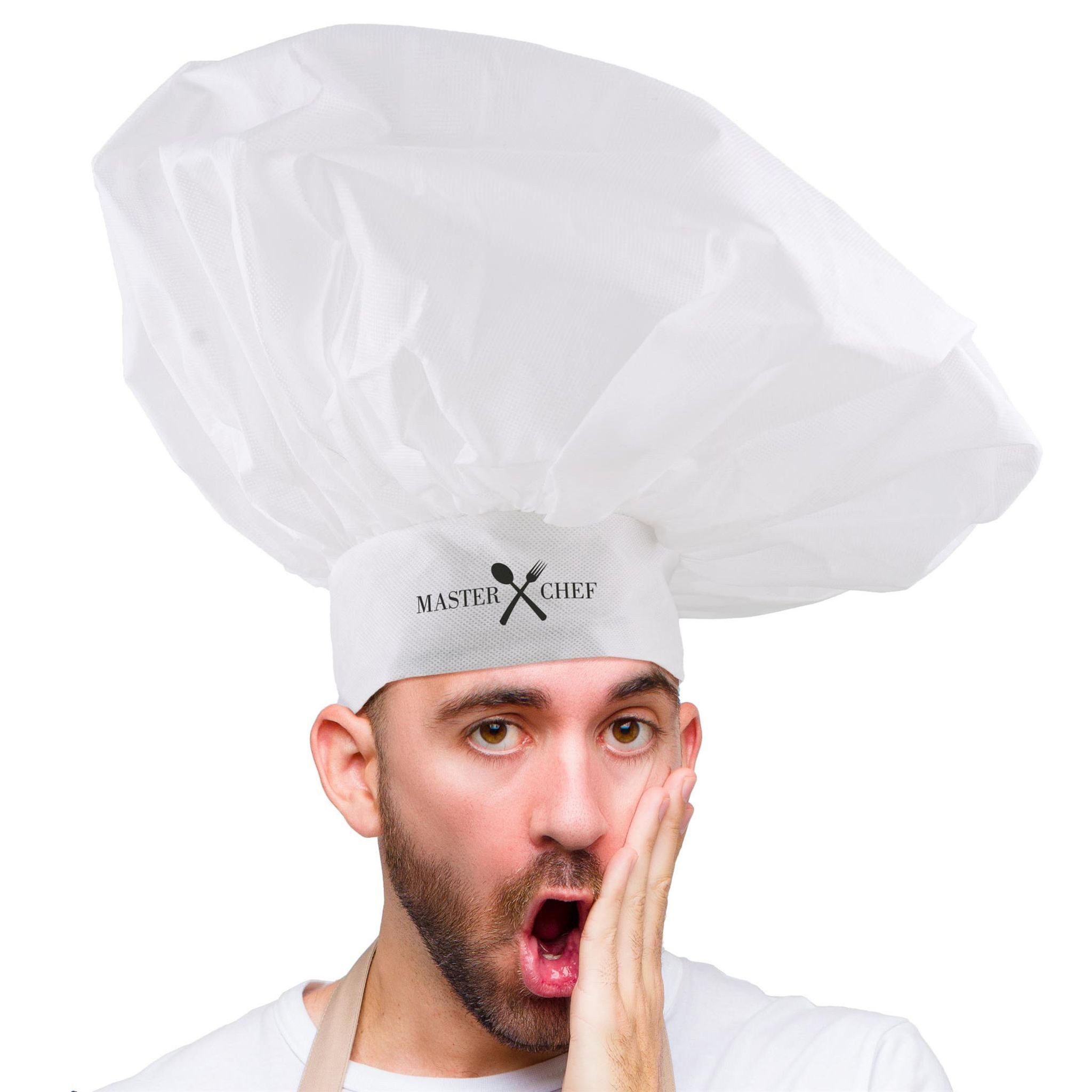 Kostüm Kochmütze XL Master Chef Weiß Kinder & Erwachsene