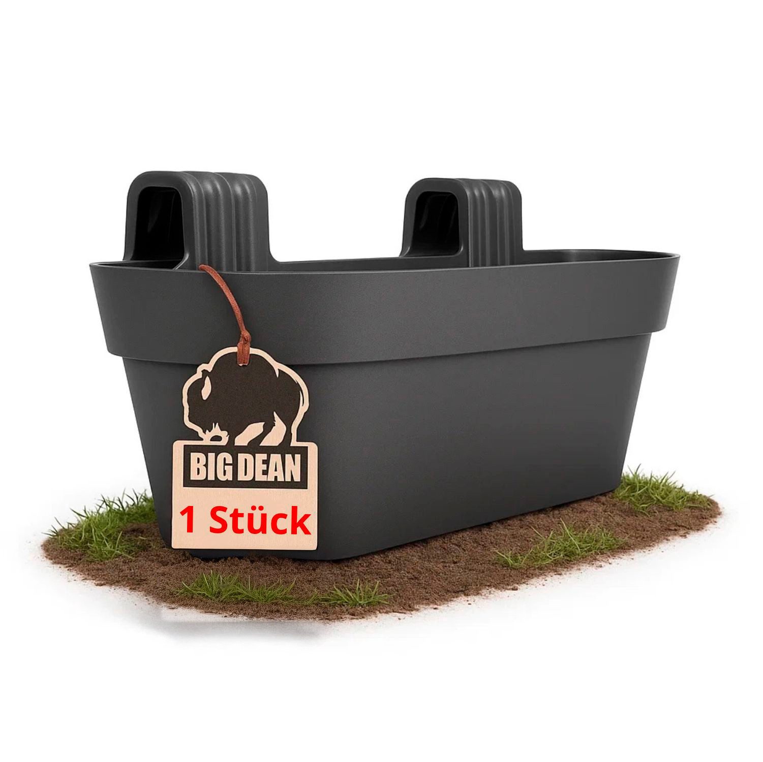 BigDean Balkonkasten Balkongeländer 50cm Blumenkästen mit Wasserspeicher Balkonkasten (Set, 1 St., Balkongeländerkasten), Klassisches Design, Balkonhalterung bis 5cm