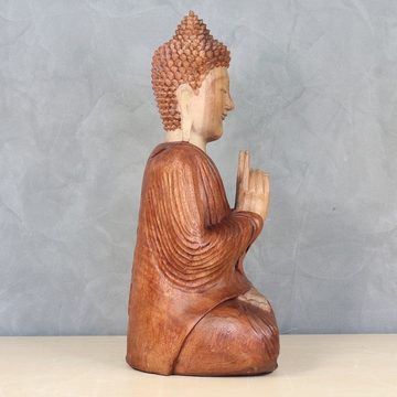 Oriental Galerie Dekofigur Holzfigur Sitzender Buddha Massiv B3 50 cm (1 St)