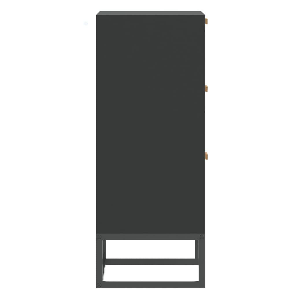 Fächerschrank Holzwerkstoff (1-St) 60x30x75 cm Sideboard vidaXL Schwarz