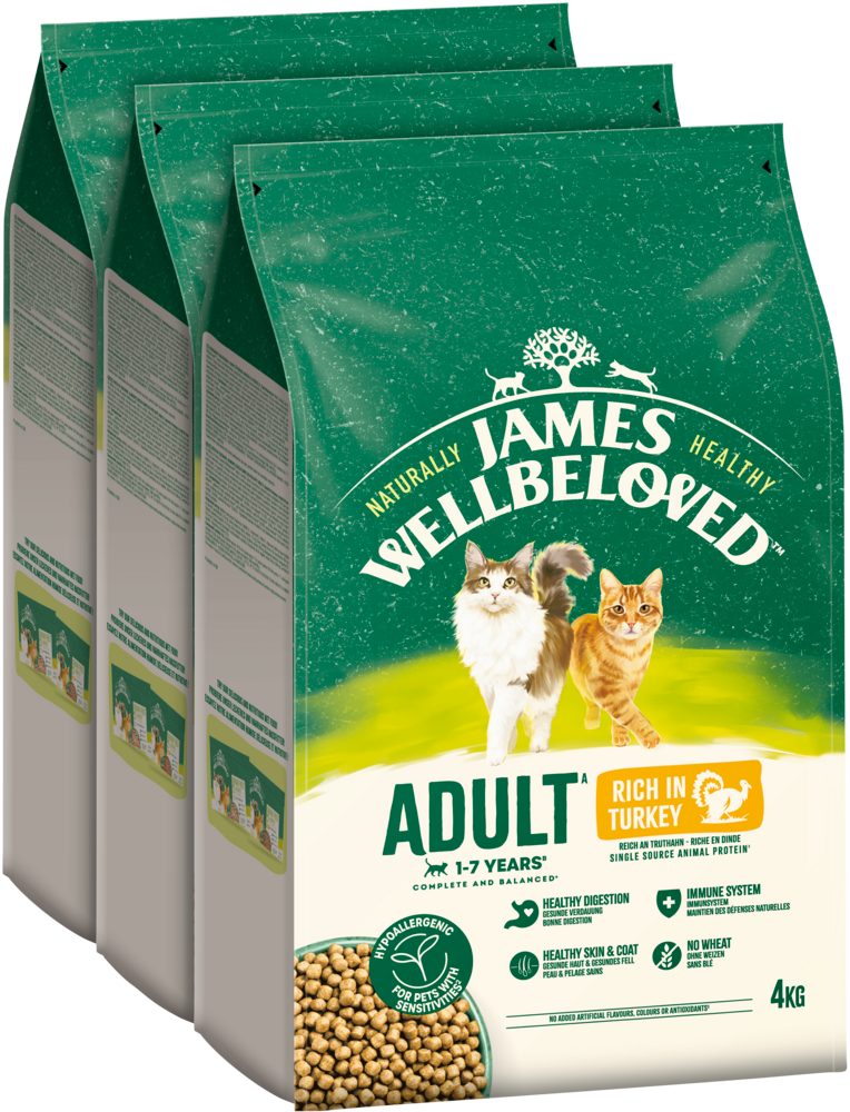 James Wellbeloved JAMES WELLBELOVED™ Katze Truthahn 3 x 4kg, Trockenfutter für: Katze