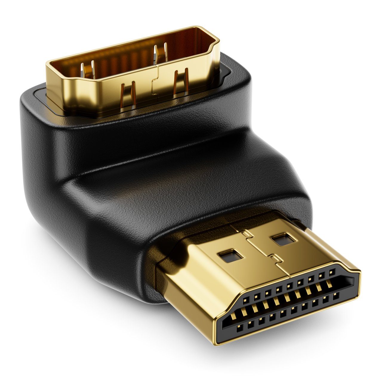 deleyCON deleyCON HDMI Winkel Adapter - 270° Grad gewinkelt - HDMI Stecker zu HDMI-Kabel