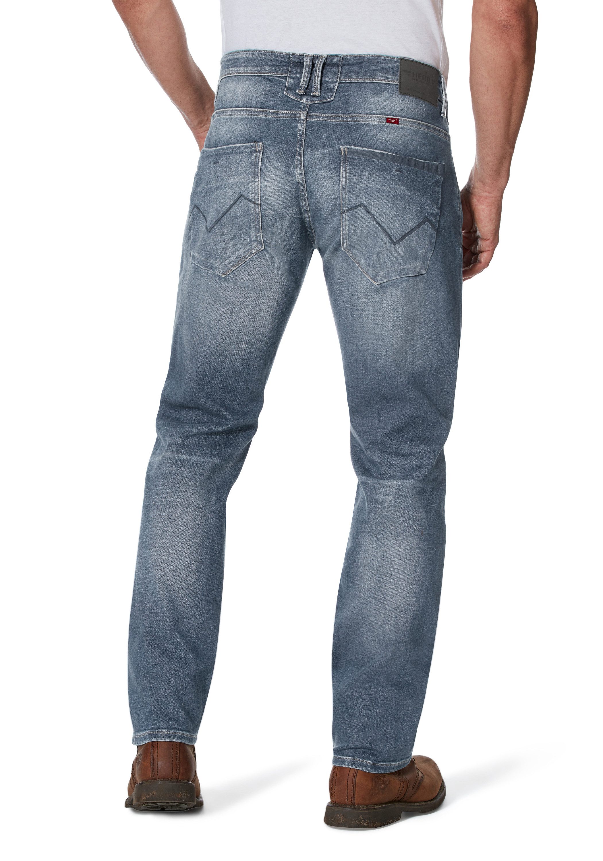 HERO by John Medoox 5-Pocket-Jeans Baxter Denim Relaxed Fit Jeans Relaxed Fit Casual Clean Wash Denim Jeans für Herren