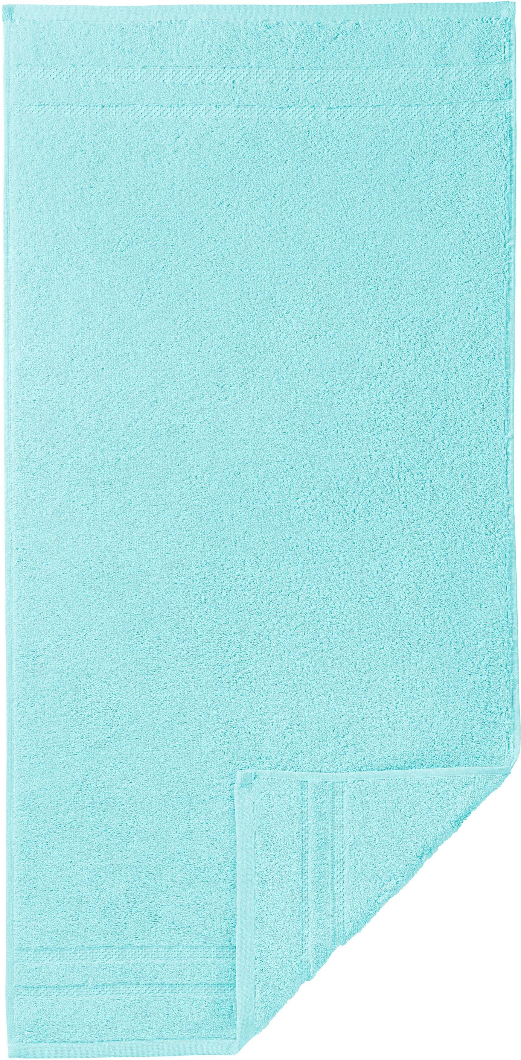 Egeria Handtuch Micro Touch, Walkfrottee (1-St), Streifenbordüre, extrem saugfähig & flauschig, 100% Baumwolle hellblau