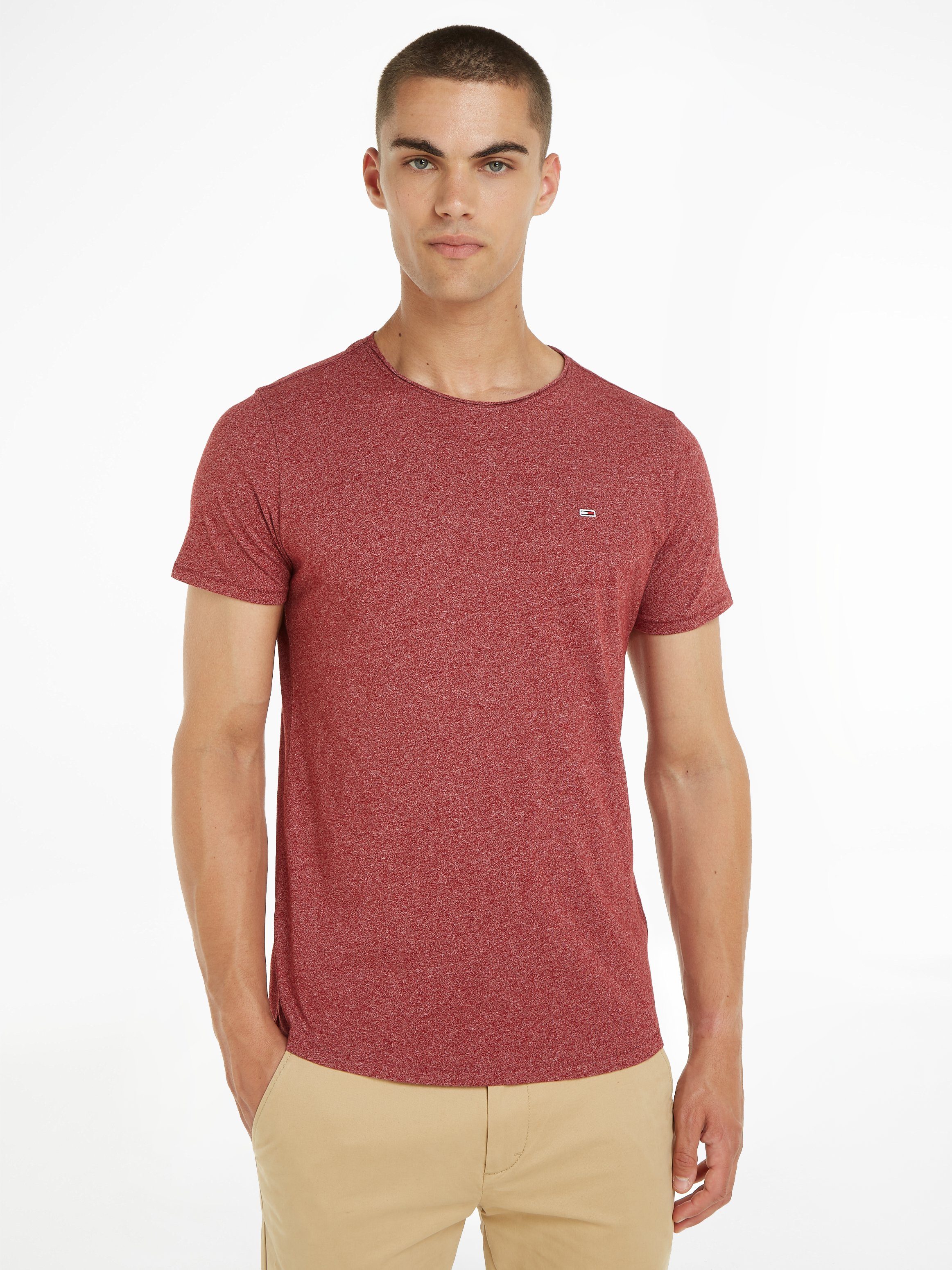Tommy Jeans T-Shirt TJM SLIM JASPE C NECK Rouge