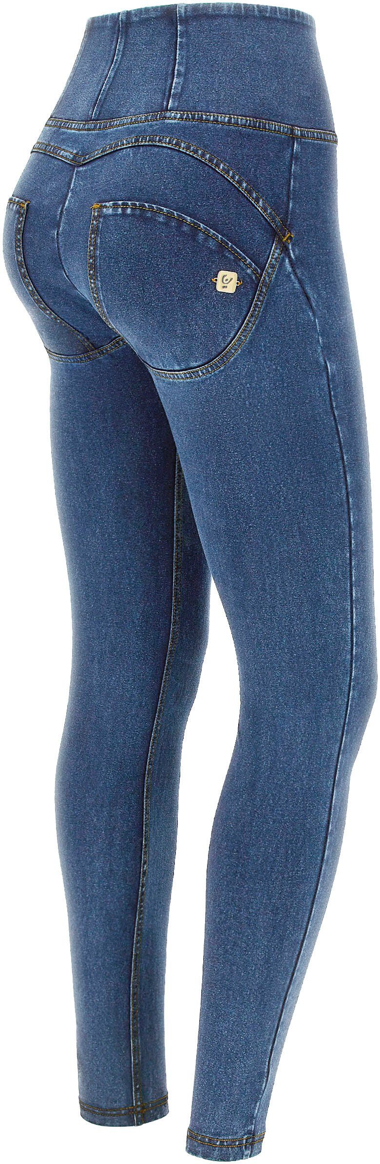 Freddy Jeggings WRUP Push-Up Bund mit Effekt und light hohem blue